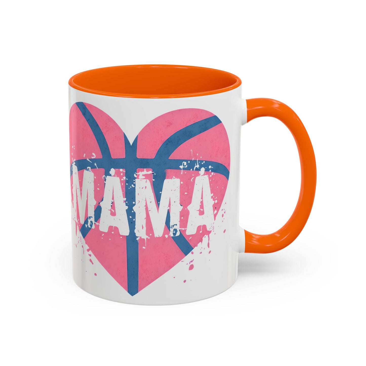 Mama Basketball Heart Accent Coffee Mug - Perfect Gift for Sports Moms