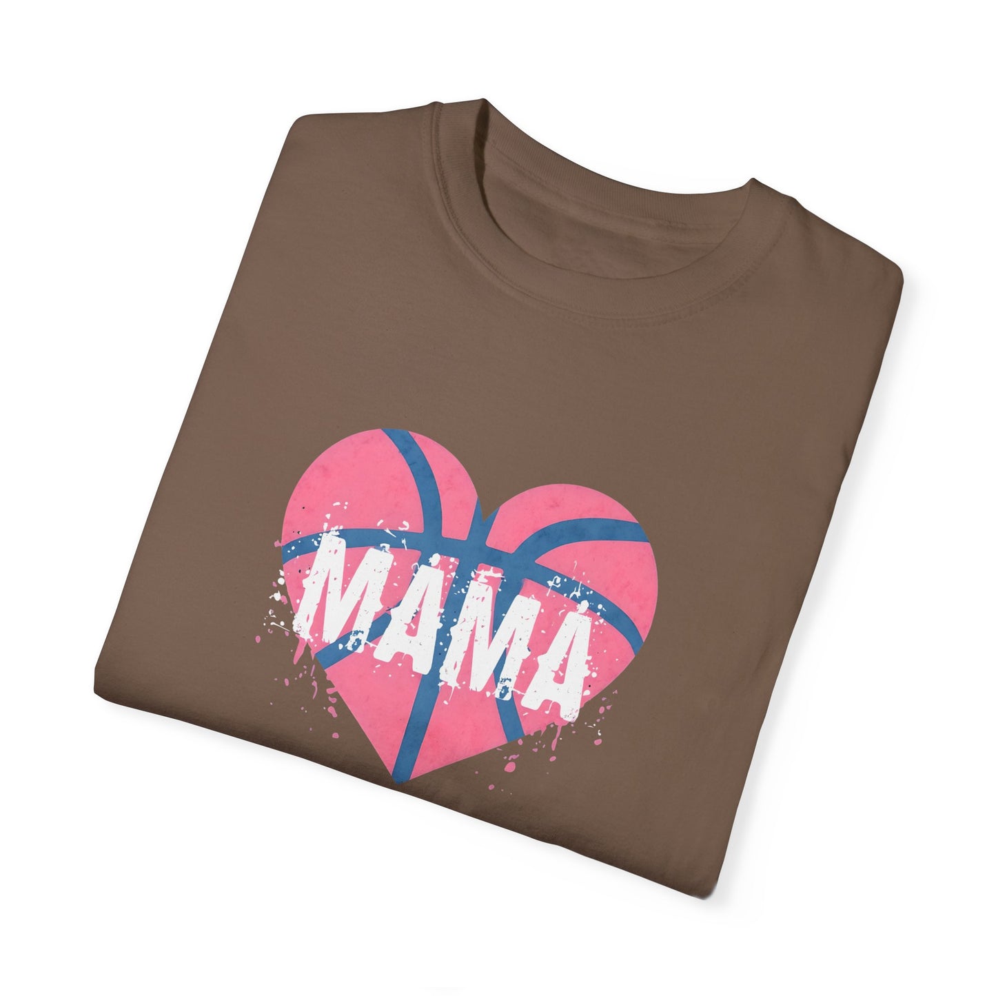 Mama Basketball Heart T-Shirt, Gift for Moms, Unisex Casual Wear, Sports Fan Apparel, Birthday Present for Mothers