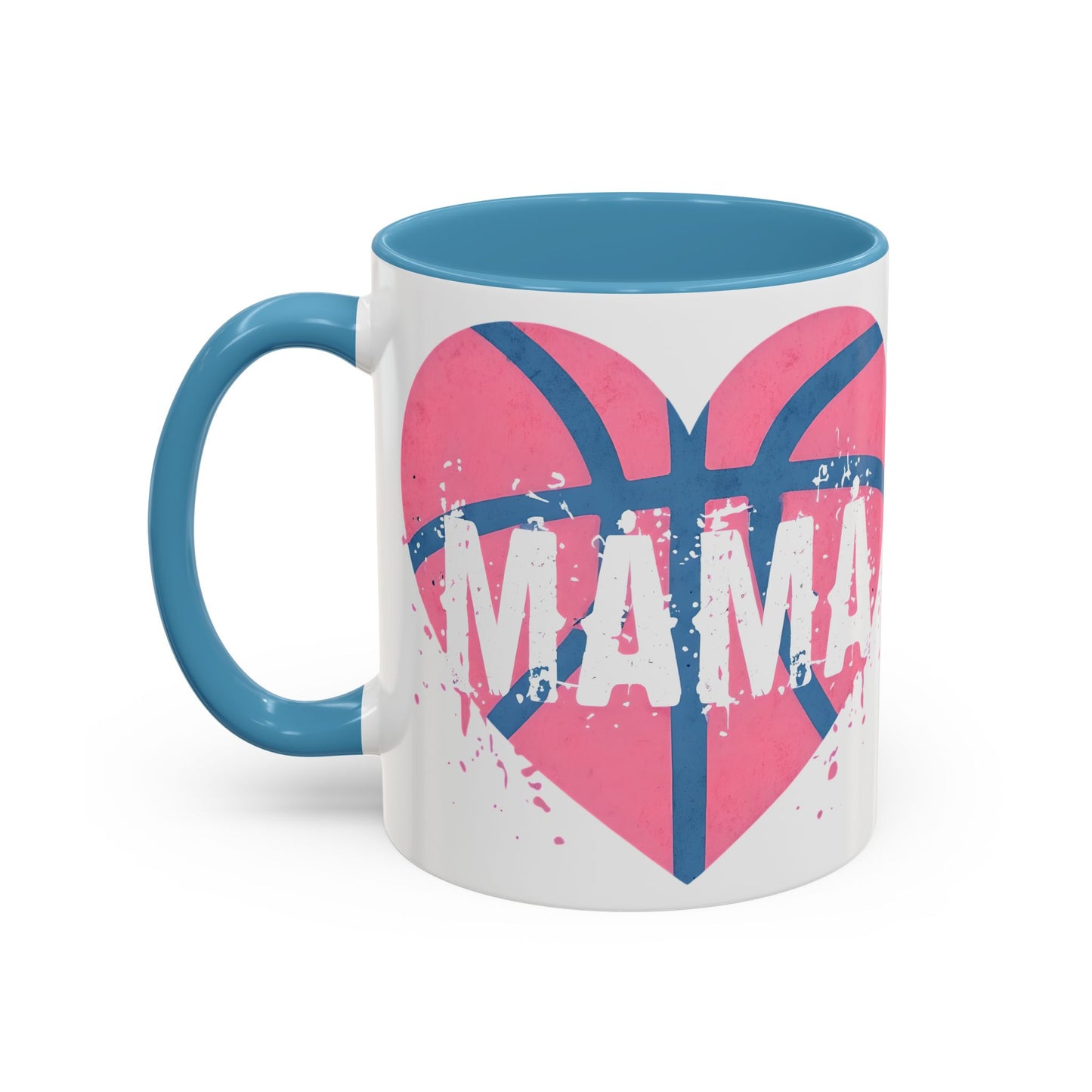 Mama Basketball Heart Accent Coffee Mug - Perfect Gift for Sports Moms