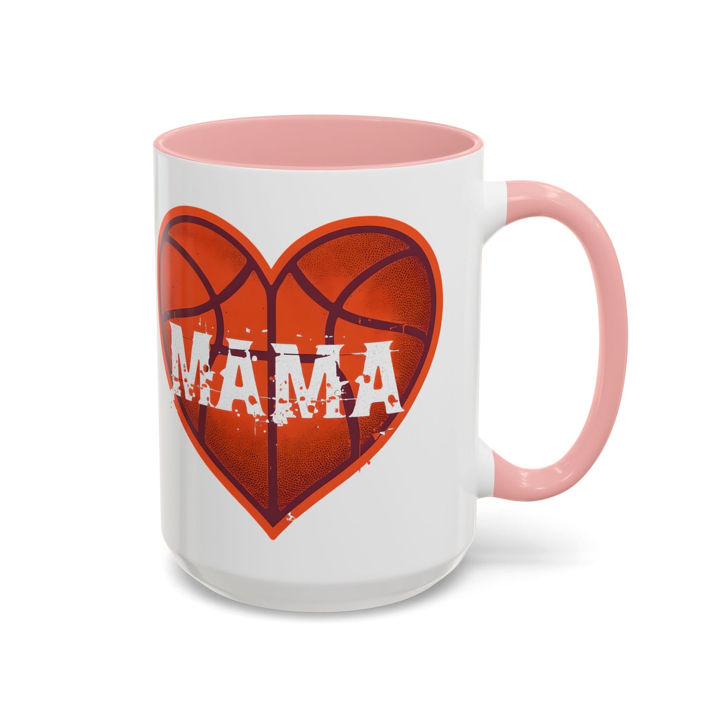 Basketball Mama Coffee Mug | Gift for Sports Moms, Basketball Lovers, Mother's Day, Personalized Mug, Heart Design