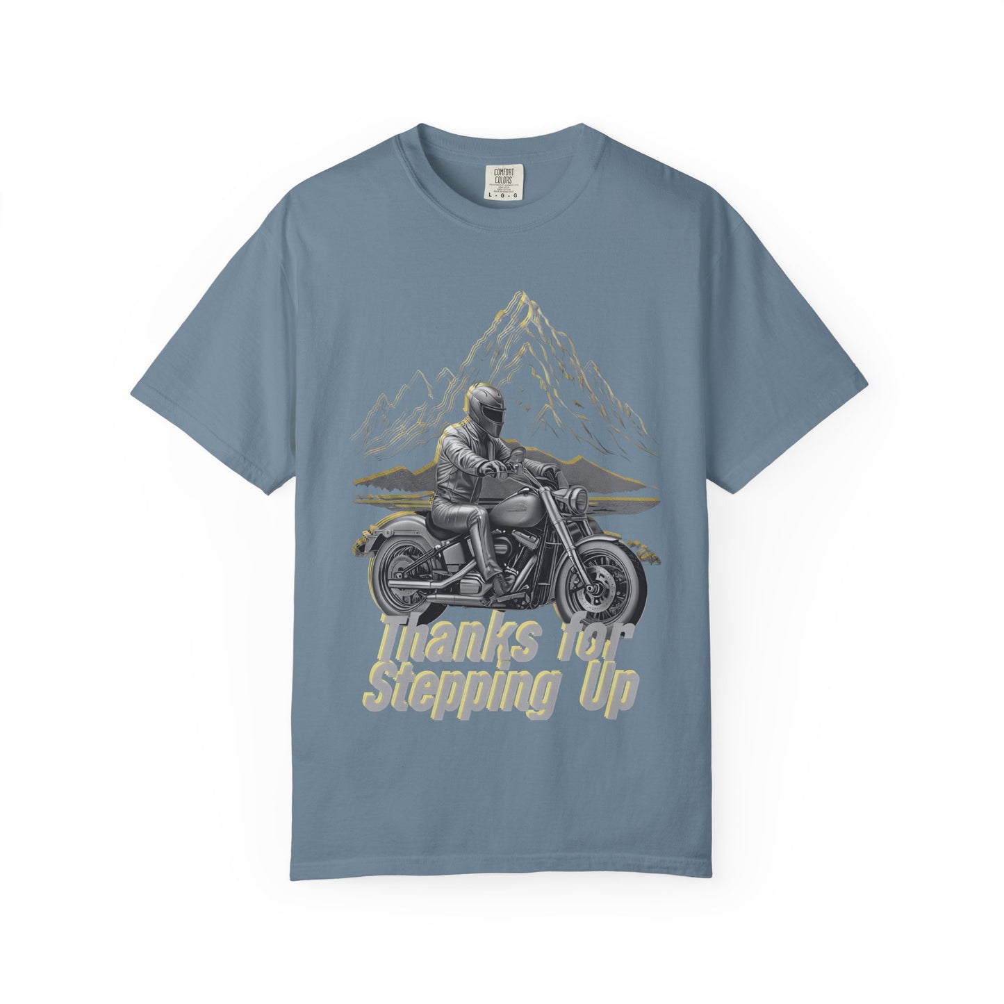Stepfather Motorcycle T-Shirt, Thanks for Stepping Up, Dad by Heart, Unisex Tee, Father's Day Gift, Stepdad Biker Shirt