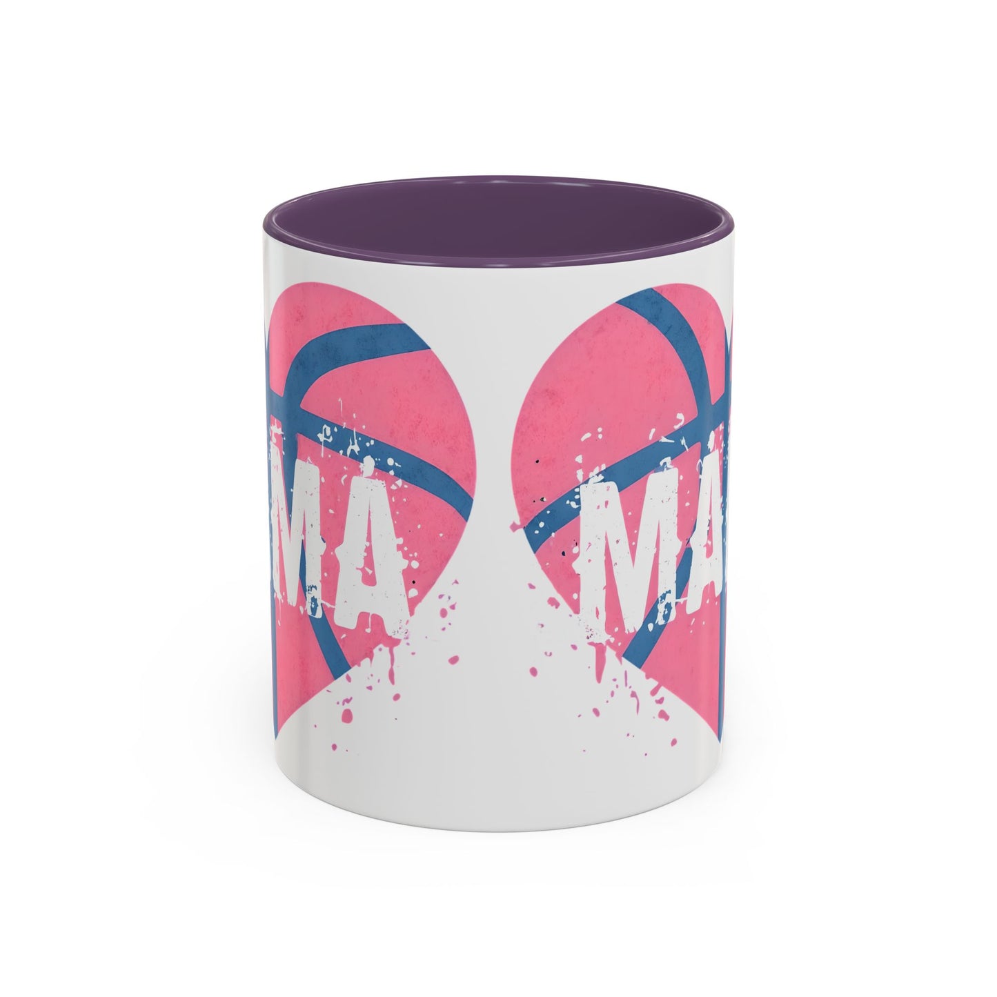 Mama Basketball Heart Accent Coffee Mug - Perfect Gift for Sports Moms