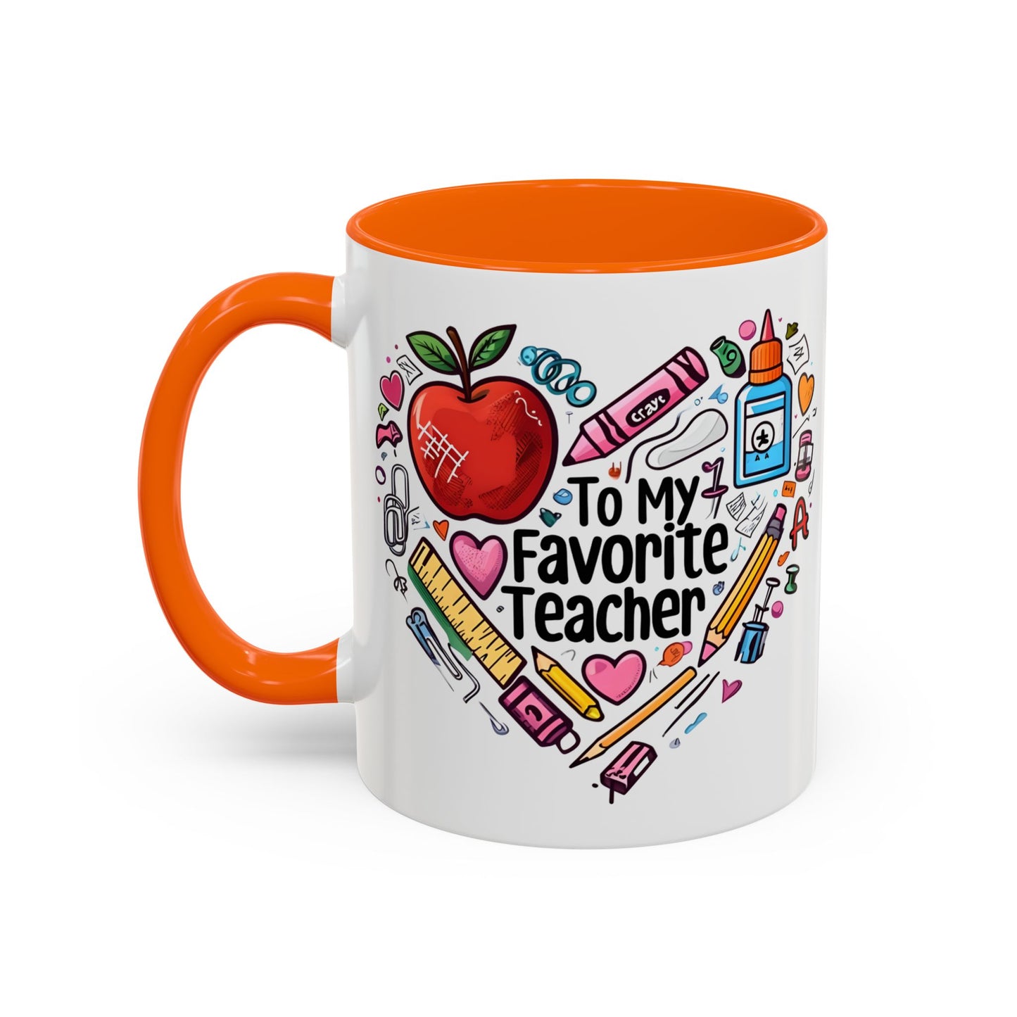 Favorite Teacher Heart Coffee Mug gift for teachers 11 15oz Accent Drinkware teacher Mug