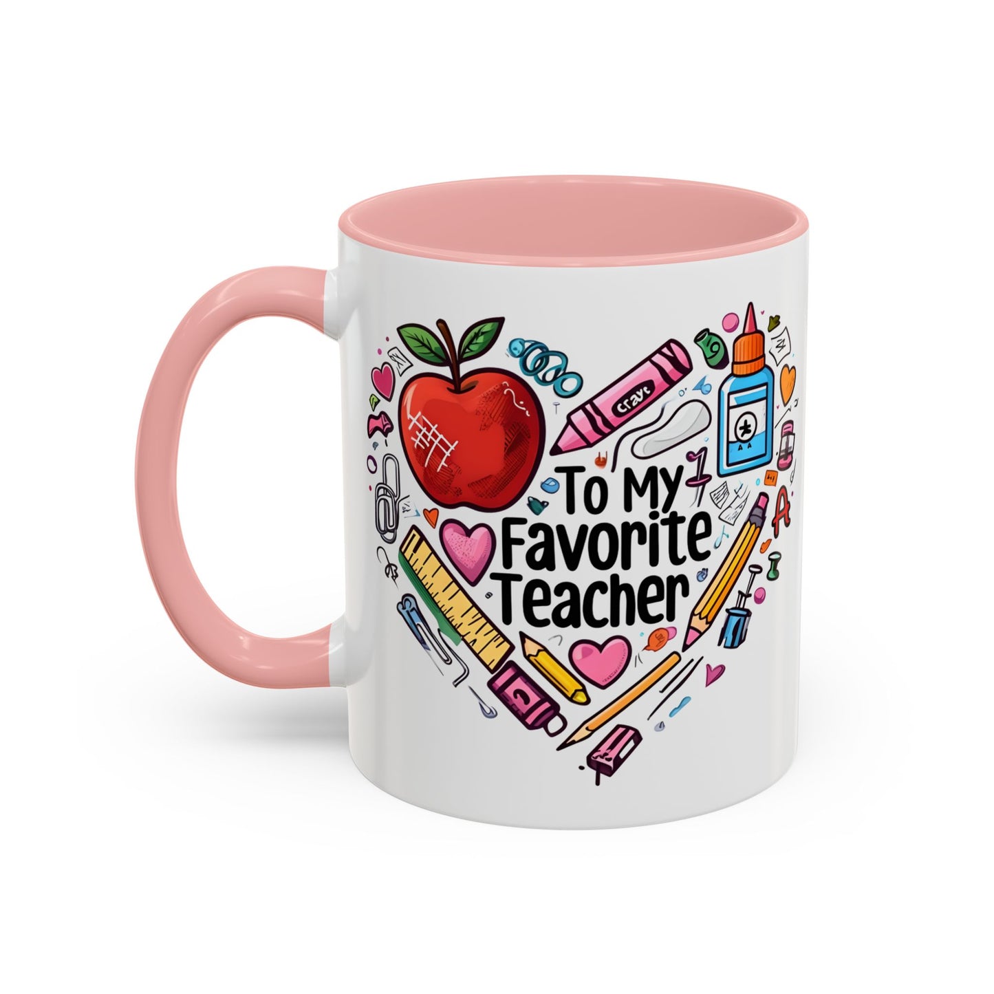 Favorite Teacher Heart Coffee Mug gift for teachers 11 15oz Accent Drinkware teacher Mug