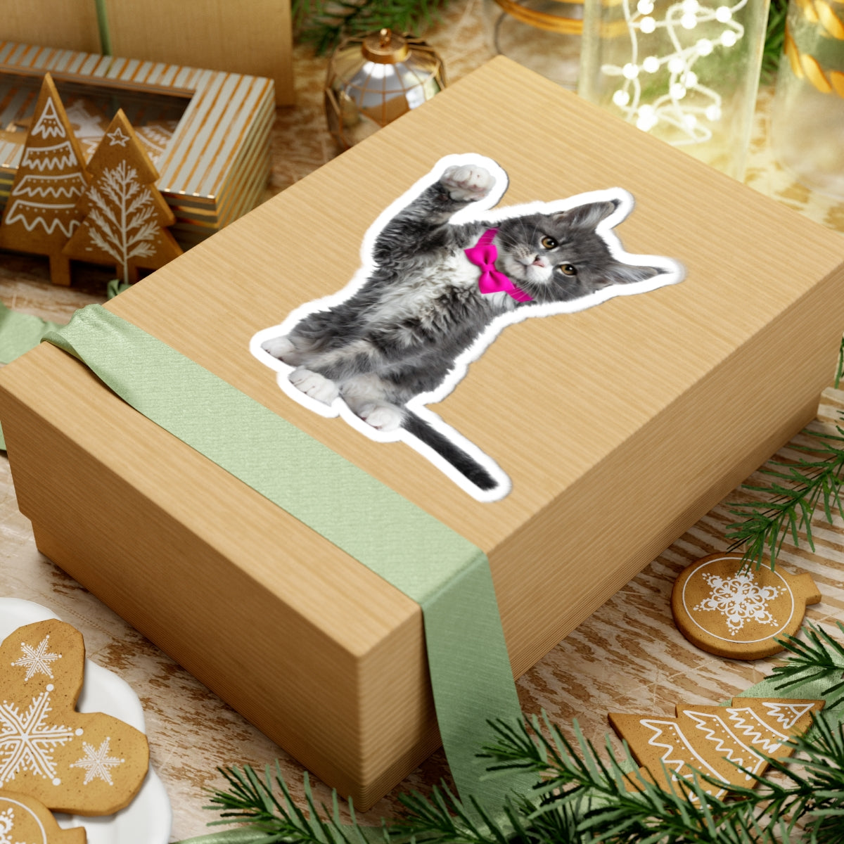 Cute Cat Kiss-Cut Stickers - Animal Lover Gifts and Laptop Decals