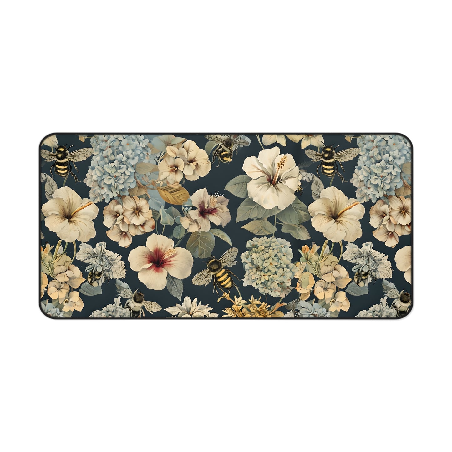 Floral Desk Mat, Elegant Office Decor, Personalized Deskpad, Background for Zoom Calls, Gift for Nature Lovers