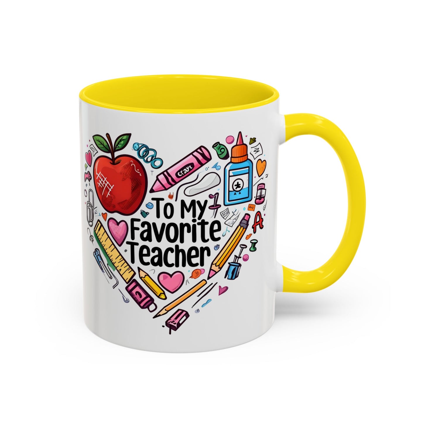 Favorite Teacher Heart Coffee Mug gift for teachers 11 15oz Accent Drinkware teacher Mug