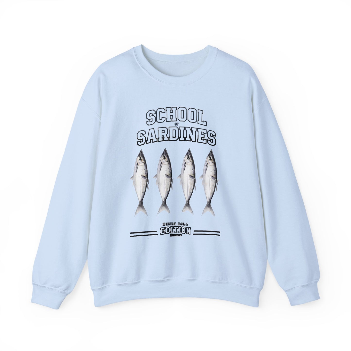school of sardines Sweatshirt, honor roll edition, Est 2024, unisex crewneck, fish school design, animal lover gift
