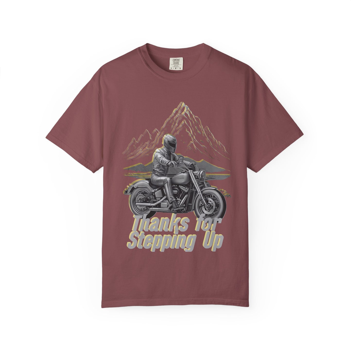 Stepfather Motorcycle T-Shirt, Thanks for Stepping Up, Dad by Heart, Unisex Tee, Father's Day Gift, Stepdad Biker Shirt