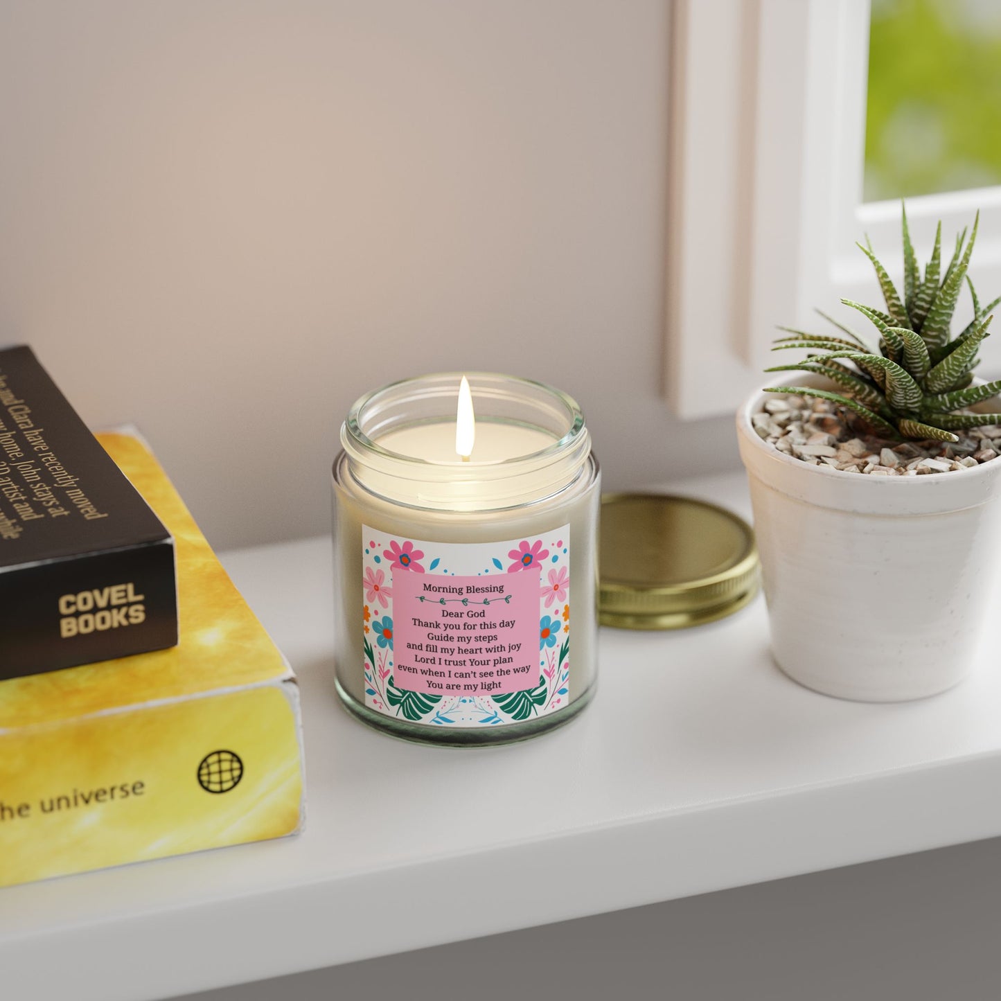 Bible verse, start your day with a morning prayer to the lord, Scented Candle, Relaxation, Home Decor