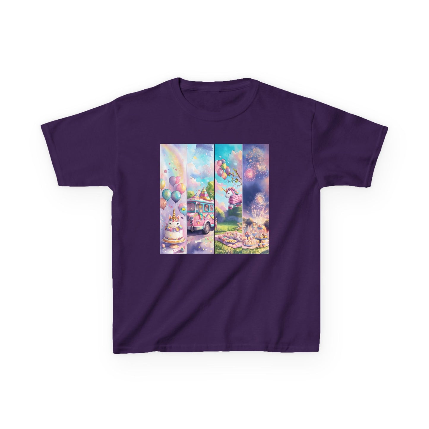 Kids Tee, Birthday Unicorn T-Shirt, Brush Stroke Style, Children's Clothing, Fun Graphic Tee, Magical Animal Shirt