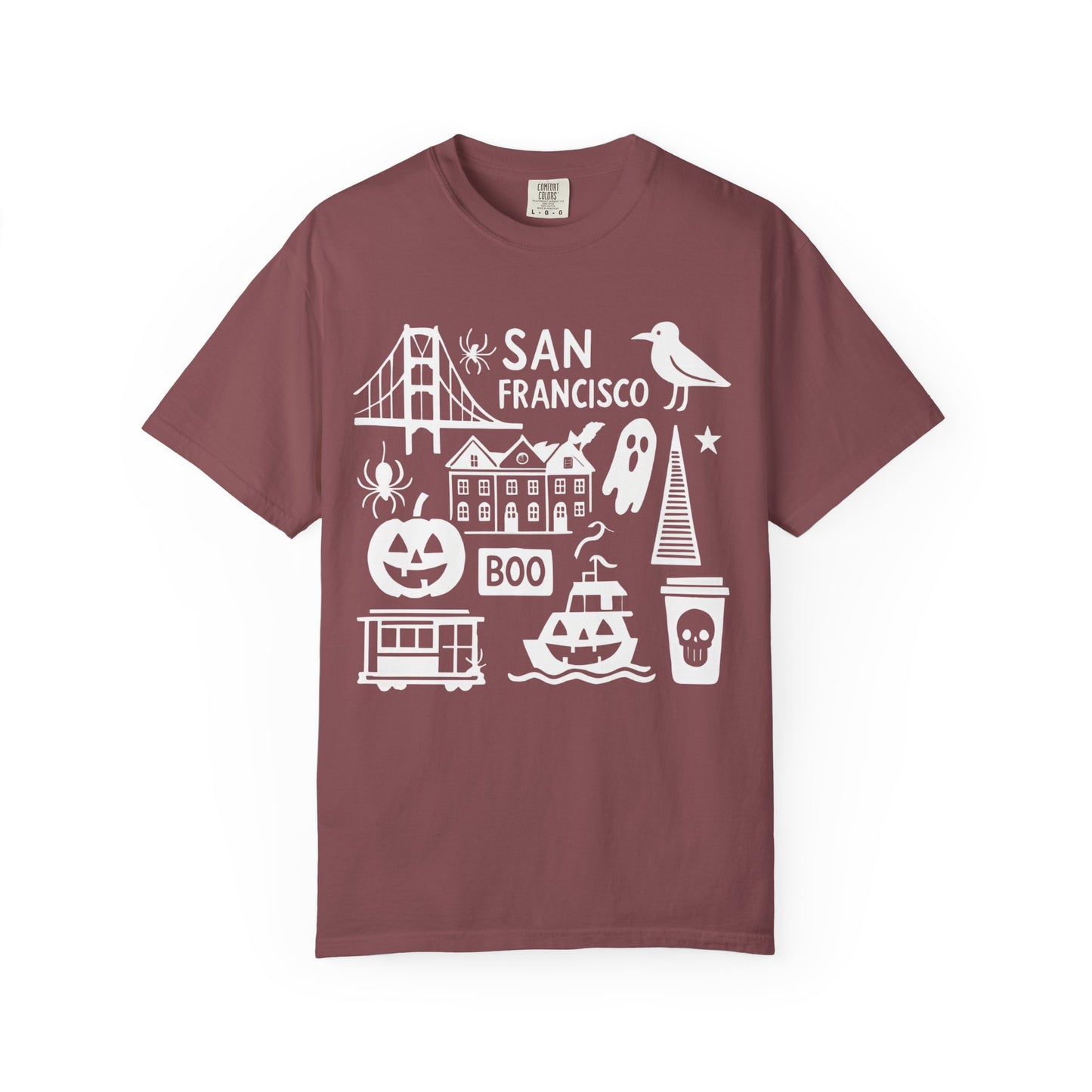 San Francisco Halloween T-Shirt, Unisex Tee, SF Landmarks Graphic Shirt, Holiday Top, Trick or Treat Apparel