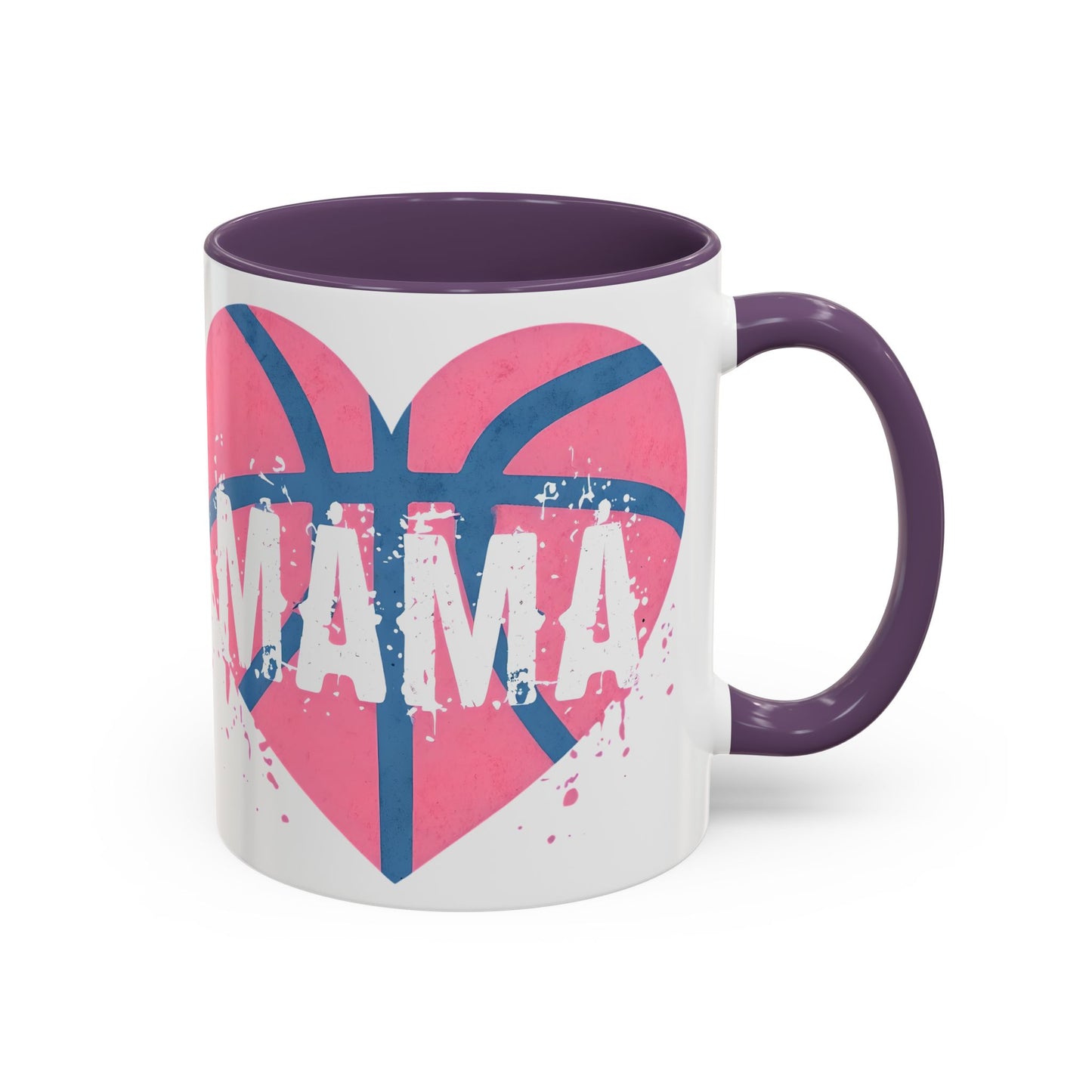Mama Basketball Heart Accent Coffee Mug - Perfect Gift for Sports Moms