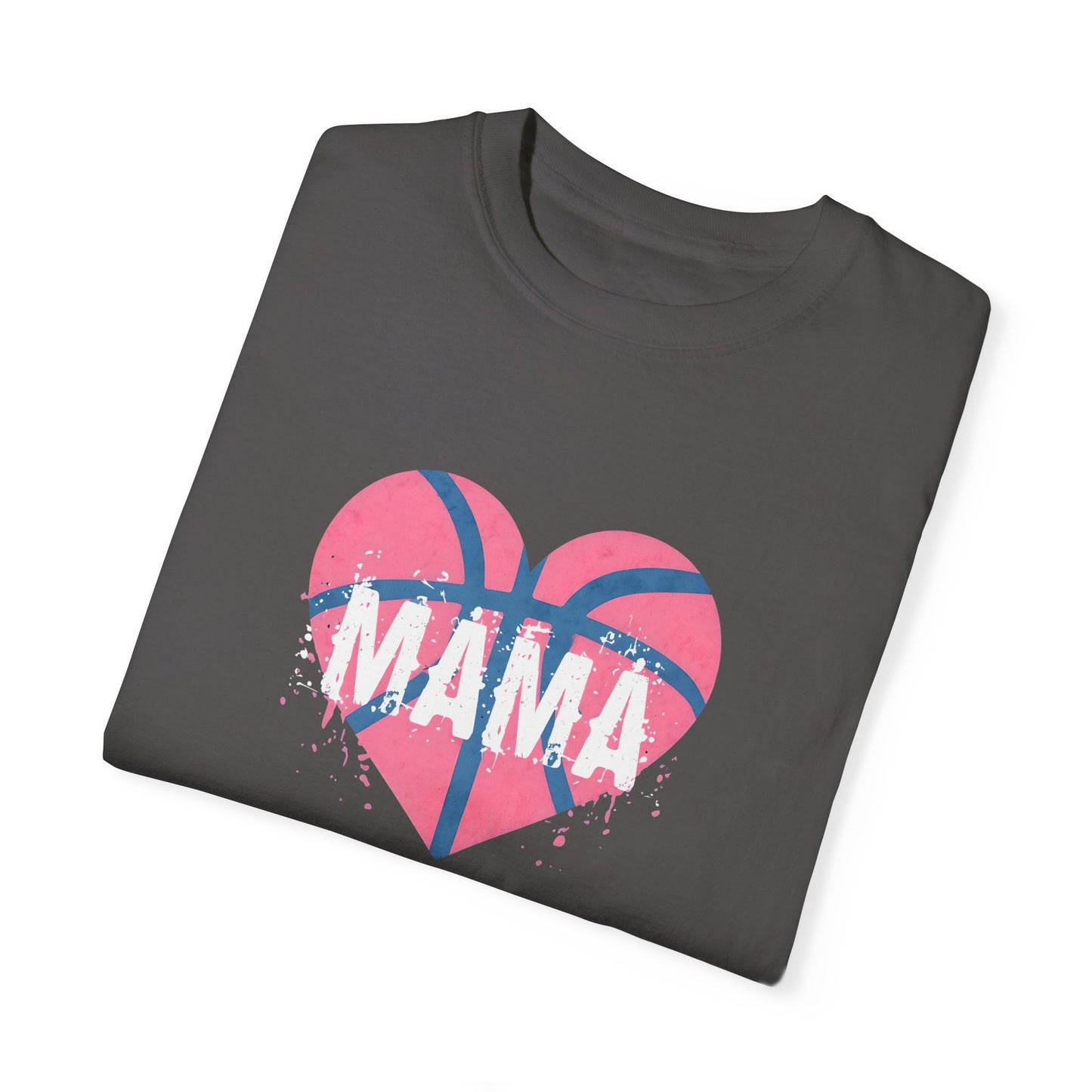 Mama Basketball Heart T-Shirt, Gift for Moms, Unisex Casual Wear, Sports Fan Apparel, Birthday Present for Mothers