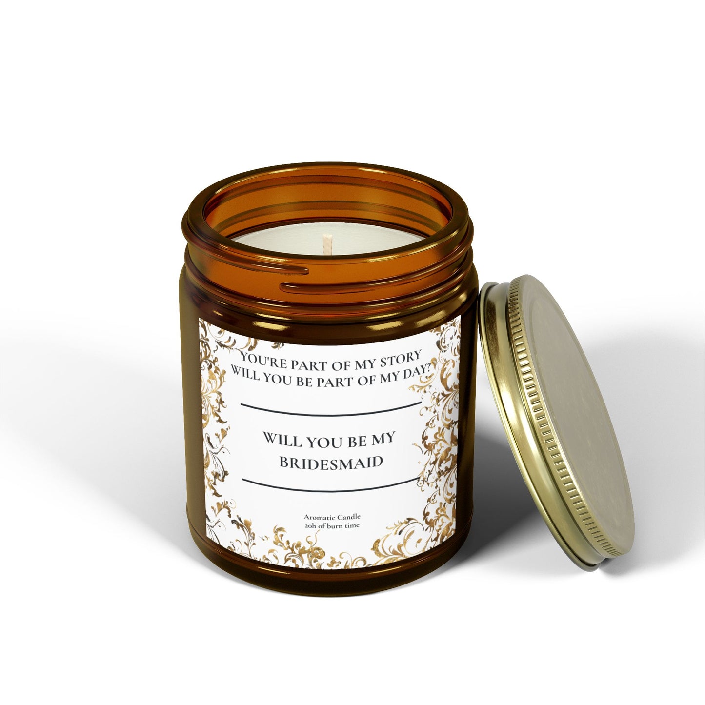 Bridesmaid Candle, Coconut Apricot Wax, You're Part of My Story, Wedding Day Gift, Bridal Party Favor, Scented Candle for Bridesmaids,