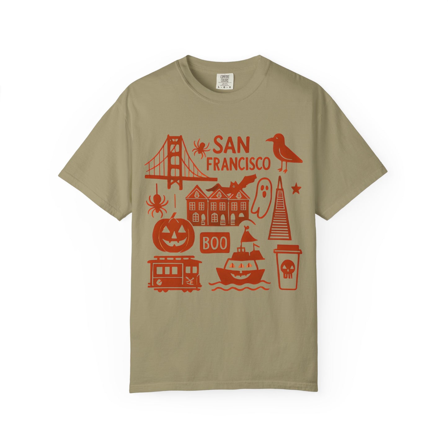 San Francisco Halloween T-Shirt, Unisex Tee, SF Landmarks Graphic Shirt, Holiday Top, Trick or Treat Apparel