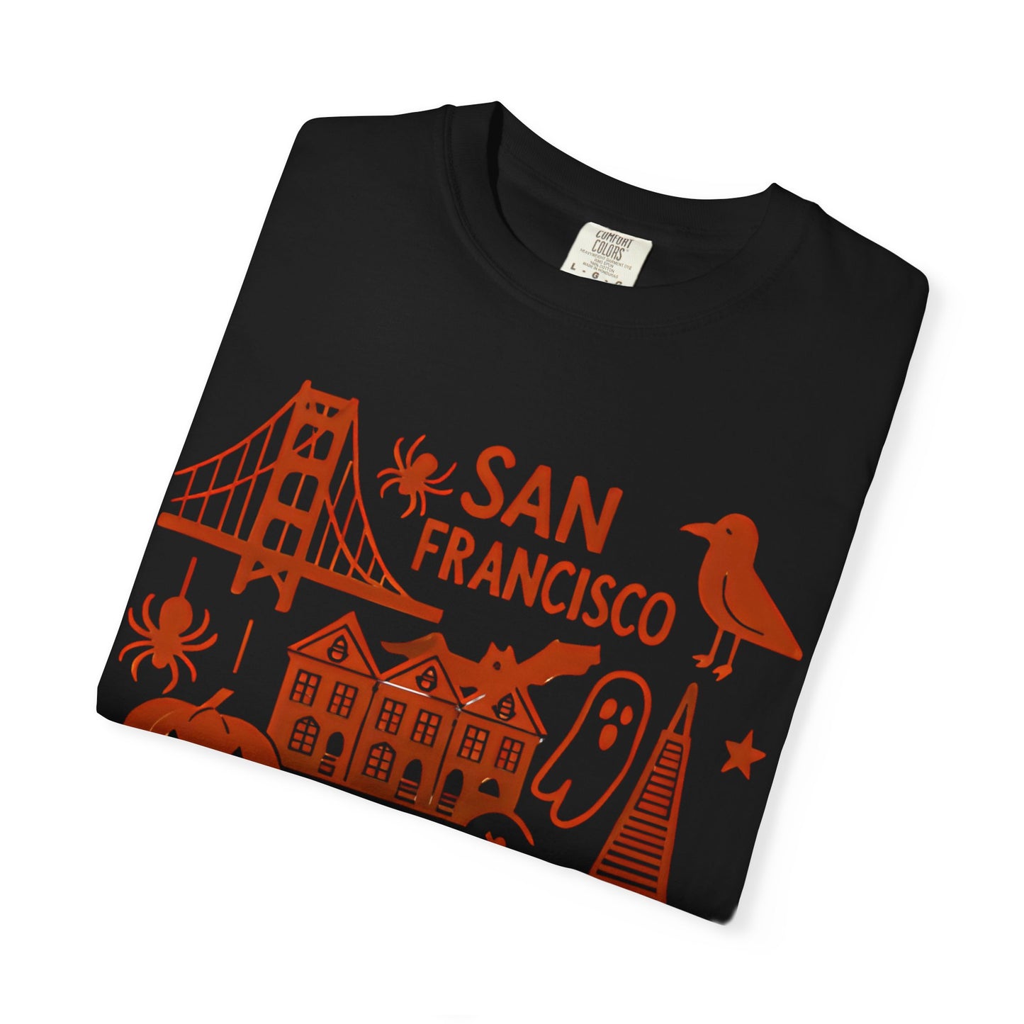 San Francisco Halloween T-Shirt, Unisex Tee, SF Landmarks Graphic Shirt, Holiday Top, Trick or Treat Apparel