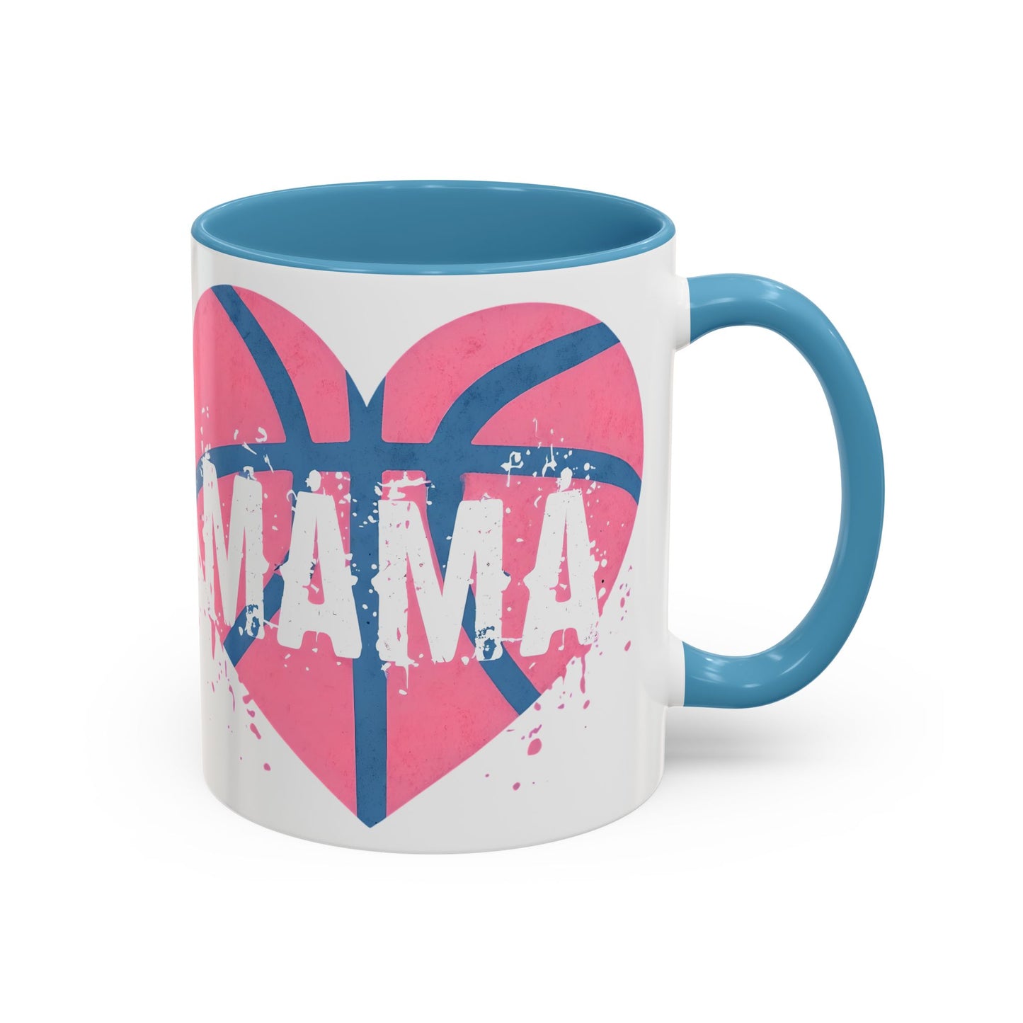 Mama Basketball Heart Accent Coffee Mug - Perfect Gift for Sports Moms