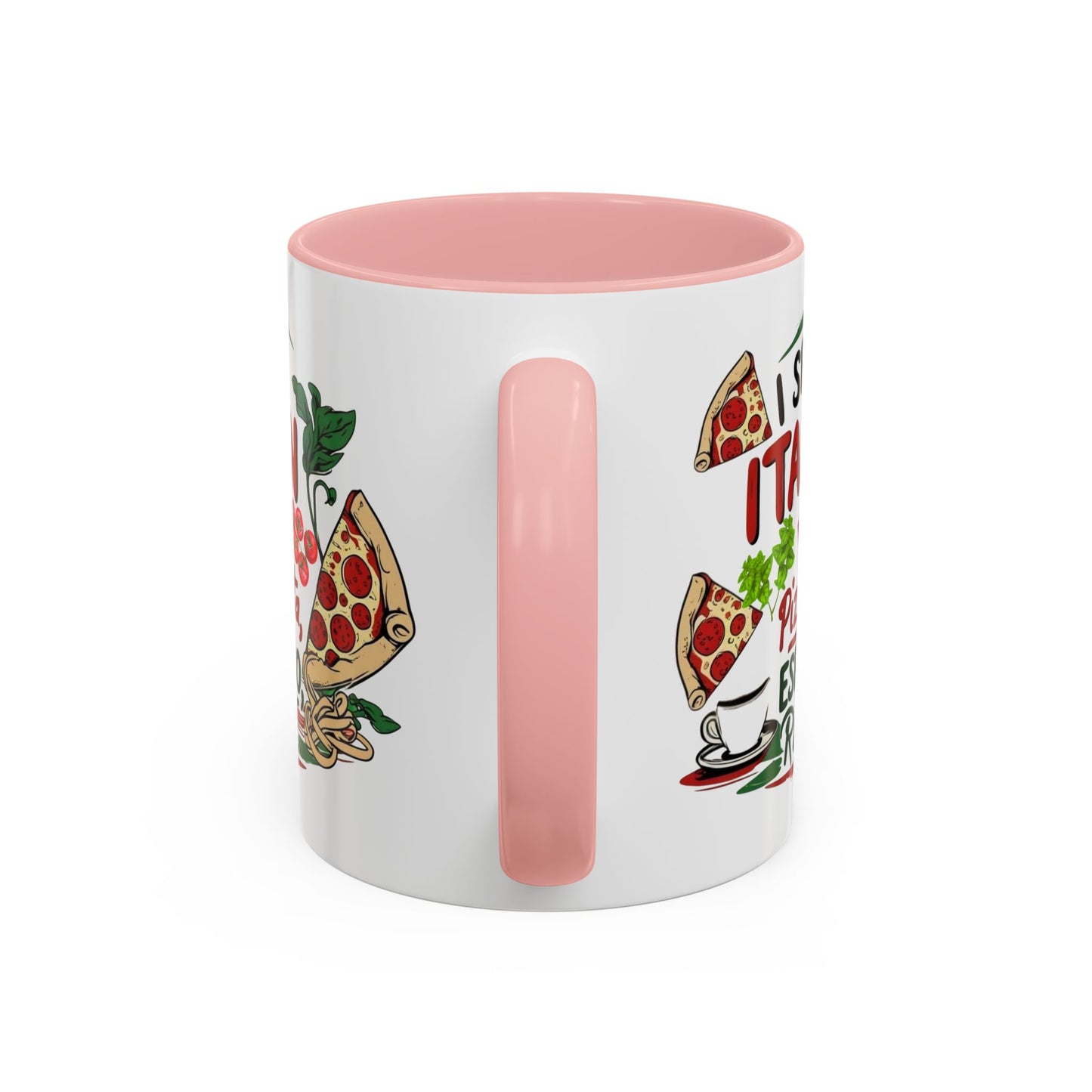 Coffee Mug, Italian Food Lover Gift, Funny Coffee Cup, Kitchen Decor, Espresso Repeat Design, 11oz 15oz Tea Cup, Pizza Pasta Mug, Tomato
