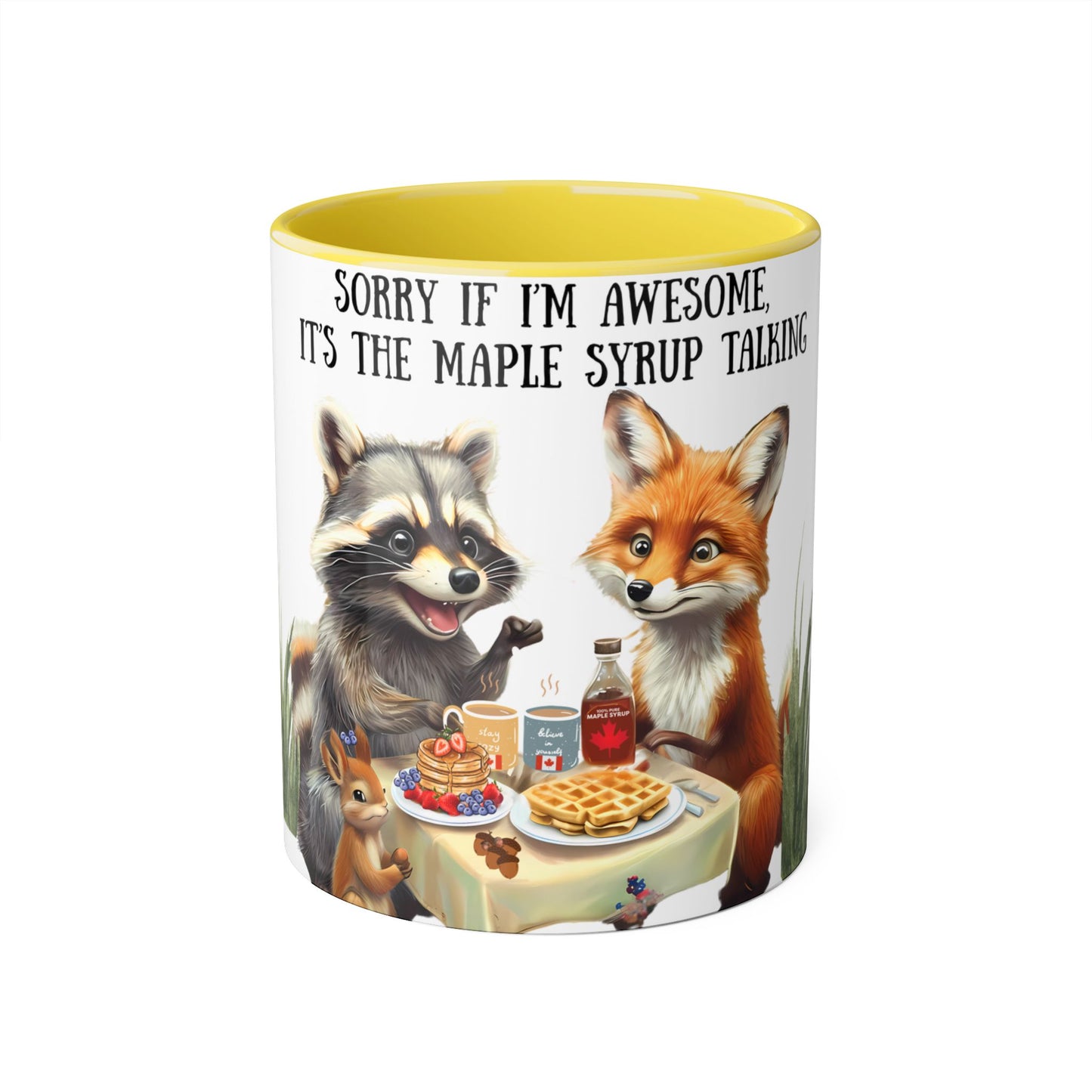 Funny coffee mug featuring Raccoon, Fox, Squirrels, Canadian Coffee Mugs, Cool Gift, coffee lovers, Drink in style