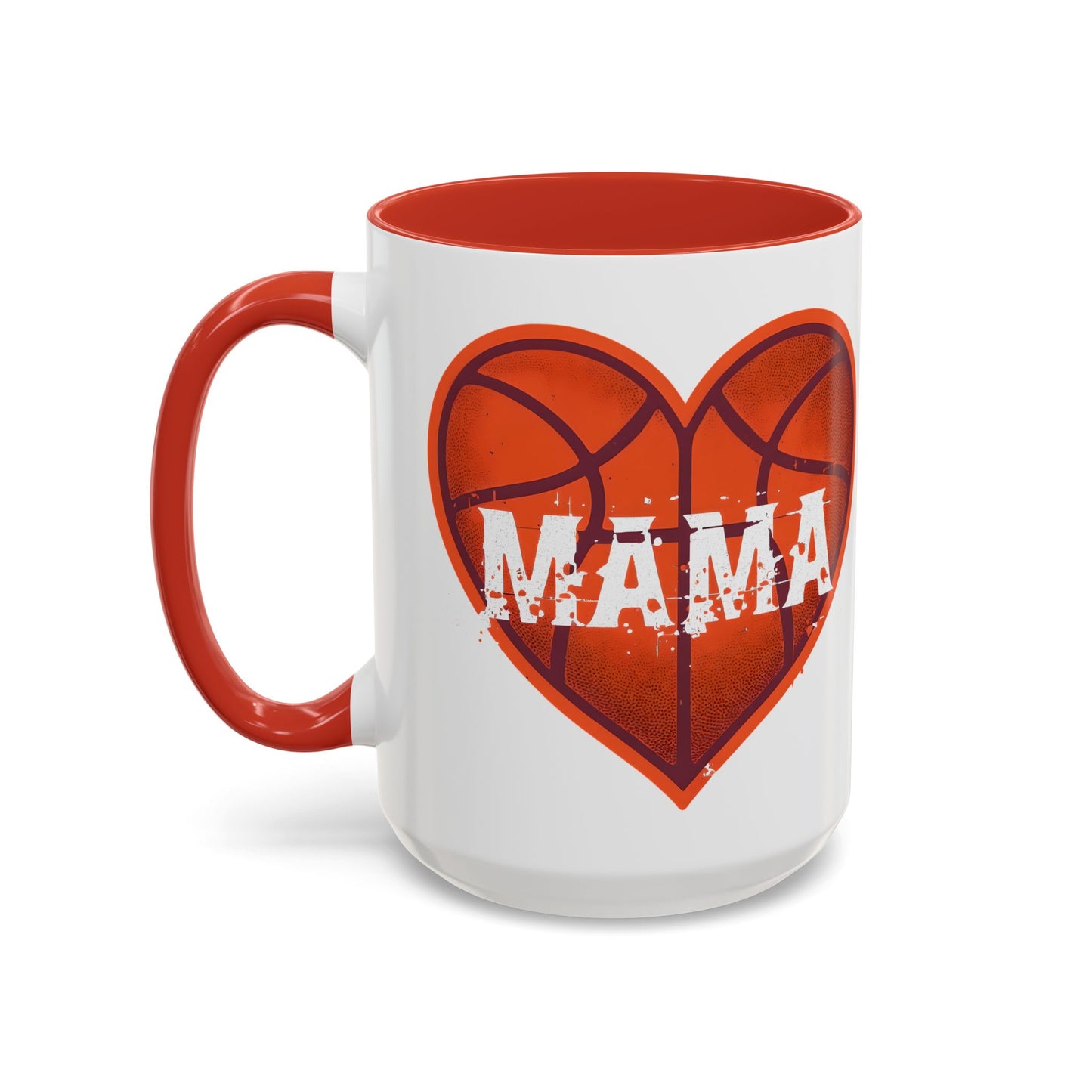 Basketball Mama Coffee Mug | Gift for Sports Moms, Basketball Lovers, Mother's Day, Personalized Mug, Heart Design