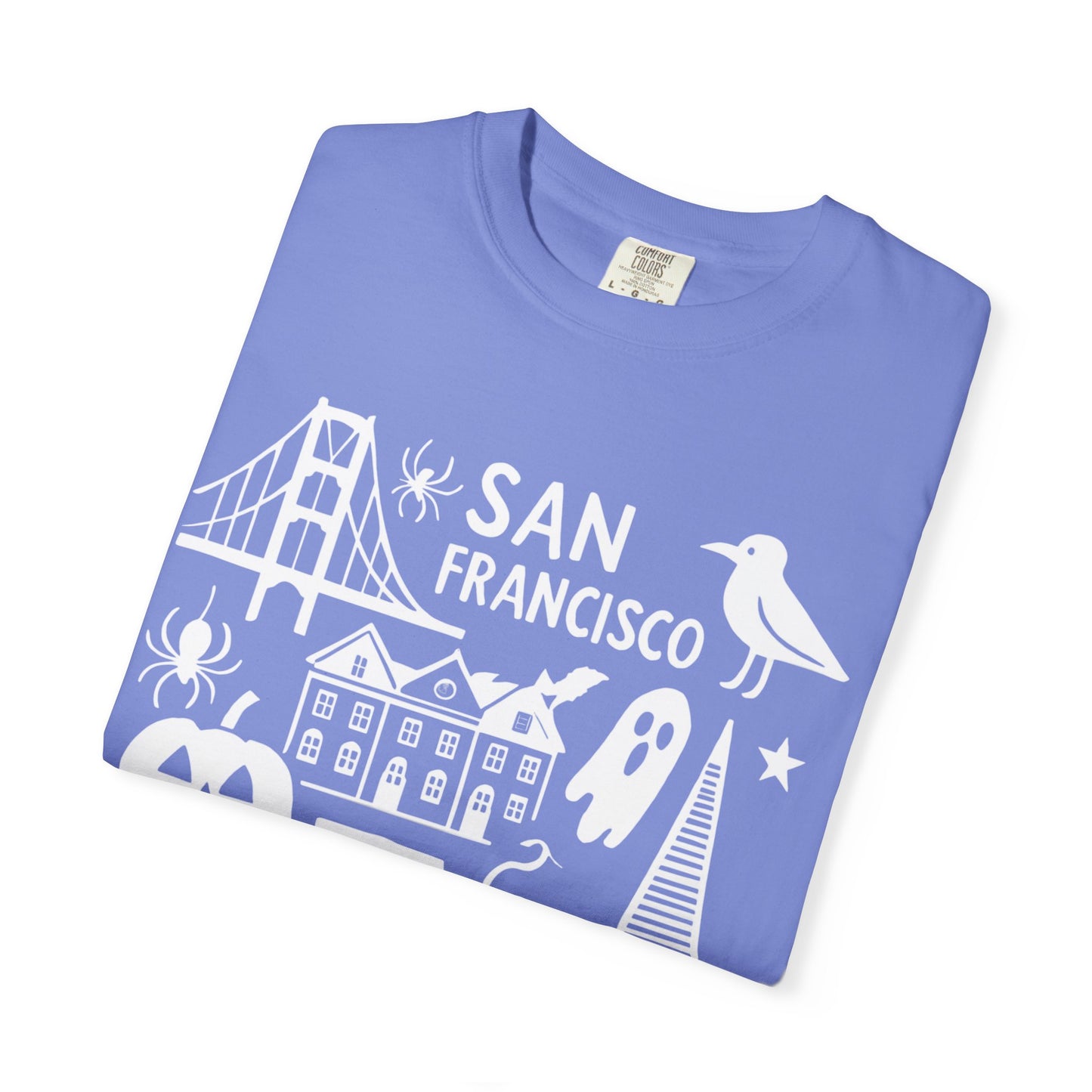 San Francisco Halloween T-Shirt, Unisex Tee, SF Landmarks Graphic Shirt, Holiday Top, Trick or Treat Apparel