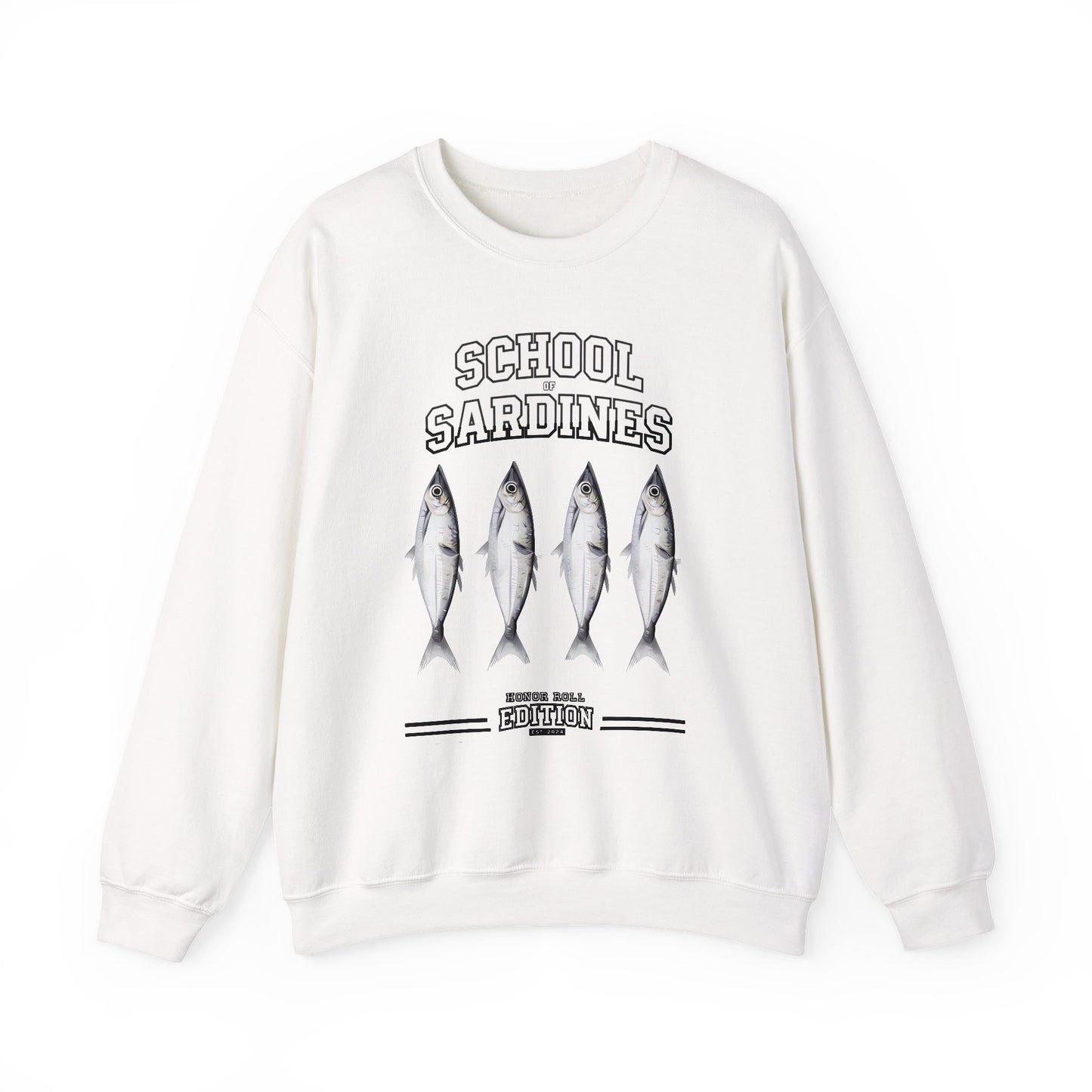 school of sardines Sweatshirt, honor roll edition, Est 2024, unisex crewneck, fish school design, animal lover gift