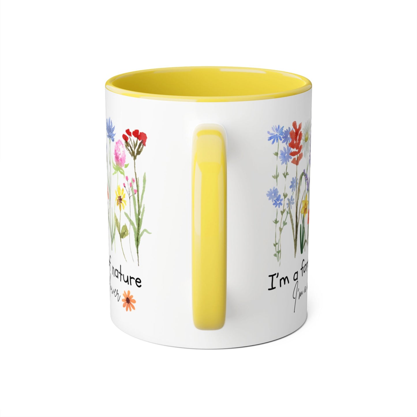 Wild Flower Accent Mug - Beautiful Floral Design with Inspirational Quote, Nature Lover Gift, 11oz Coffee Cup, Botanical Tea Mug, Gift for
