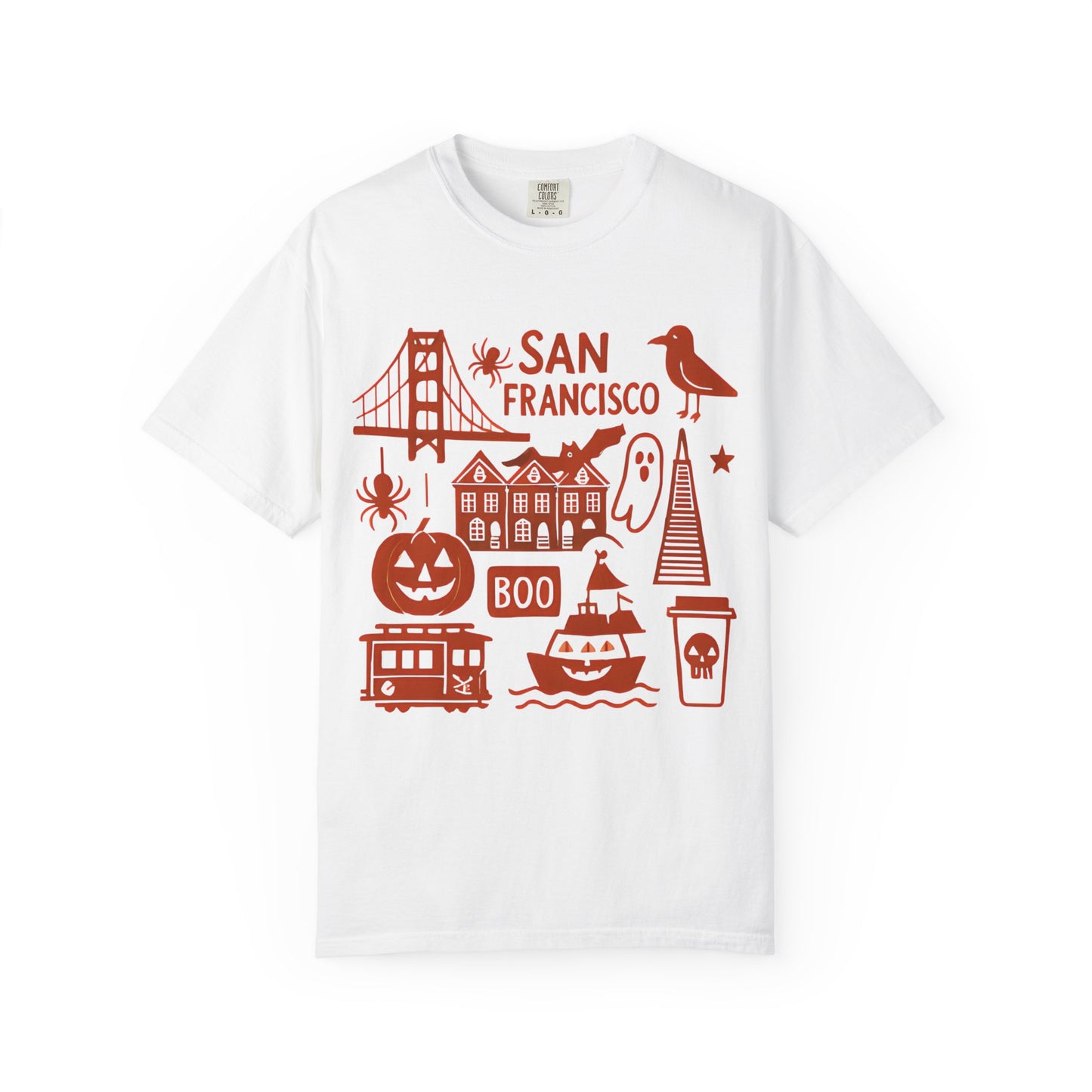 San Francisco Halloween T-Shirt, Unisex Tee, SF Landmarks Graphic Shirt, Holiday Top, Trick or Treat Apparel