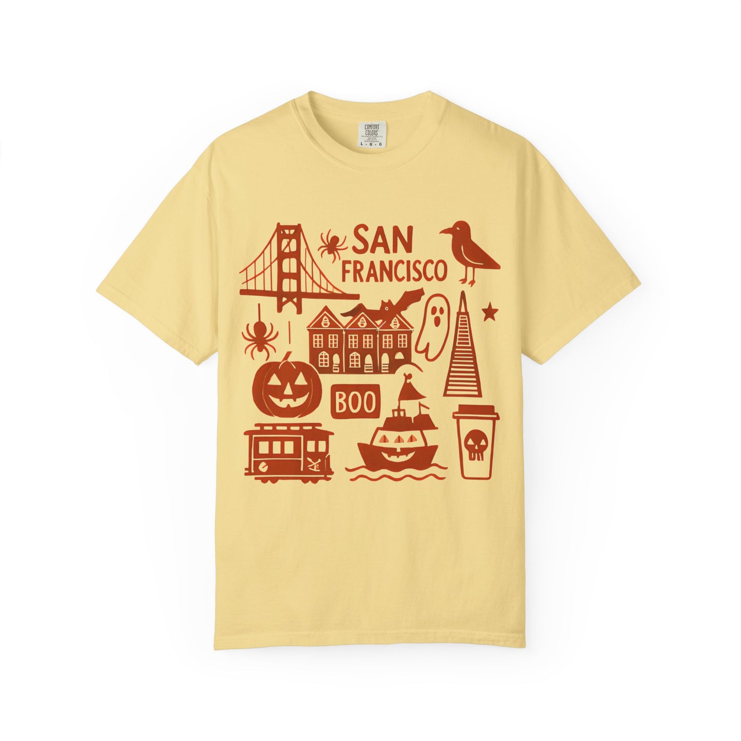 San Francisco Halloween T-Shirt, Unisex Tee, SF Landmarks Graphic Shirt, Holiday Top, Trick or Treat Apparel