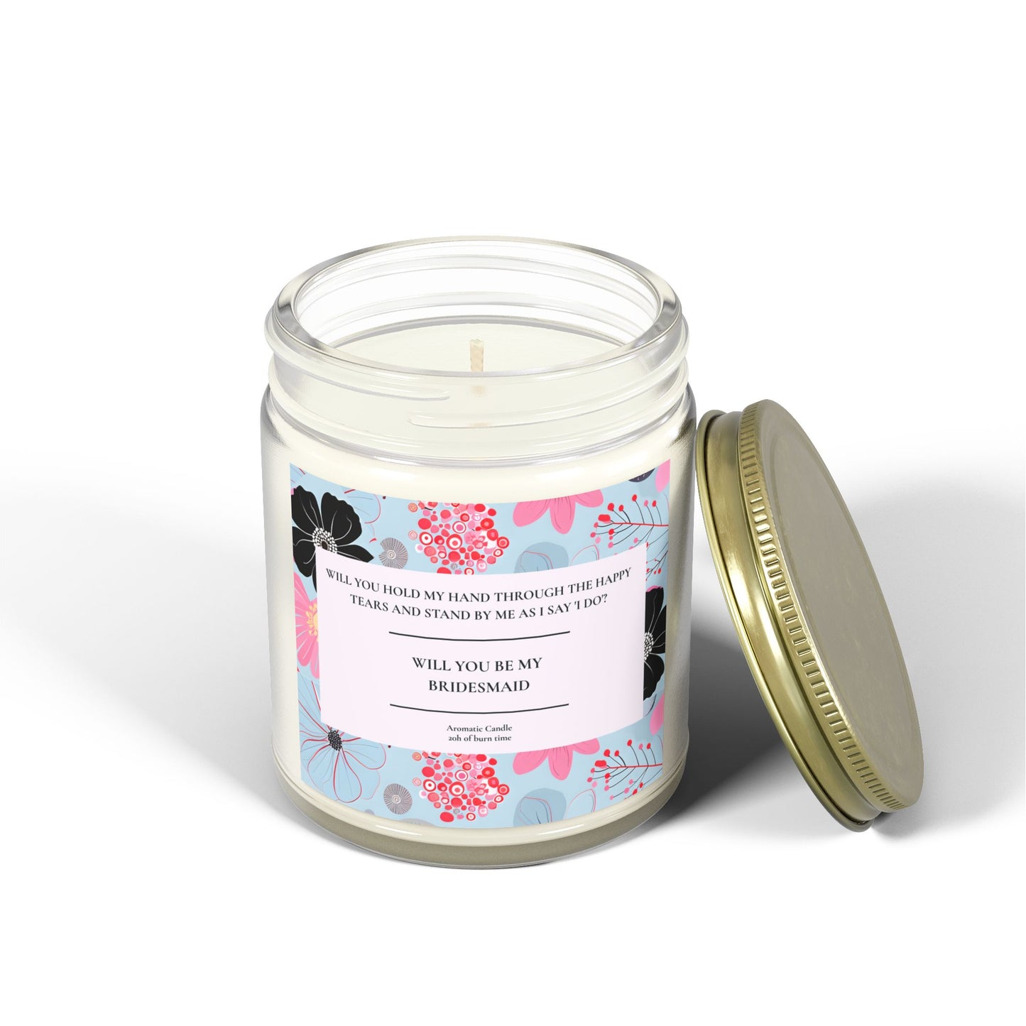 Bridesmaid Candle, Scented, Wedding Favor, Happy Tears, I Do Phrase, Handmade Candle, Bridal Party Gift, Wedding Candle