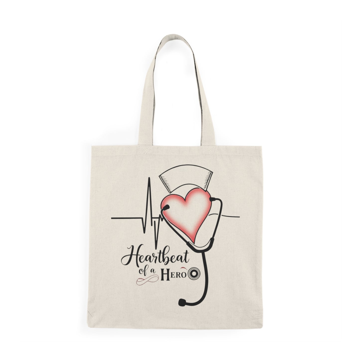 Heartbeat of a Hero Tote Bag | Eco-Friendly Gift for Healthcare Workers, Nurse Appreciation, Medical Student, Everyday Use