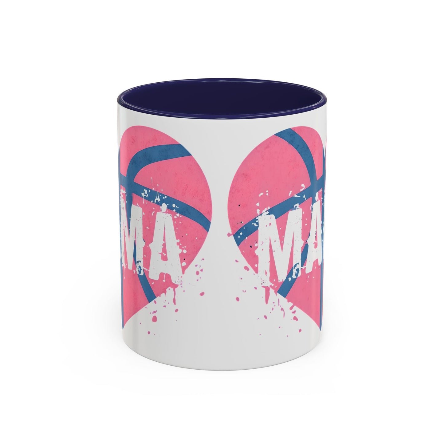 Mama Basketball Heart Accent Coffee Mug - Perfect Gift for Sports Moms