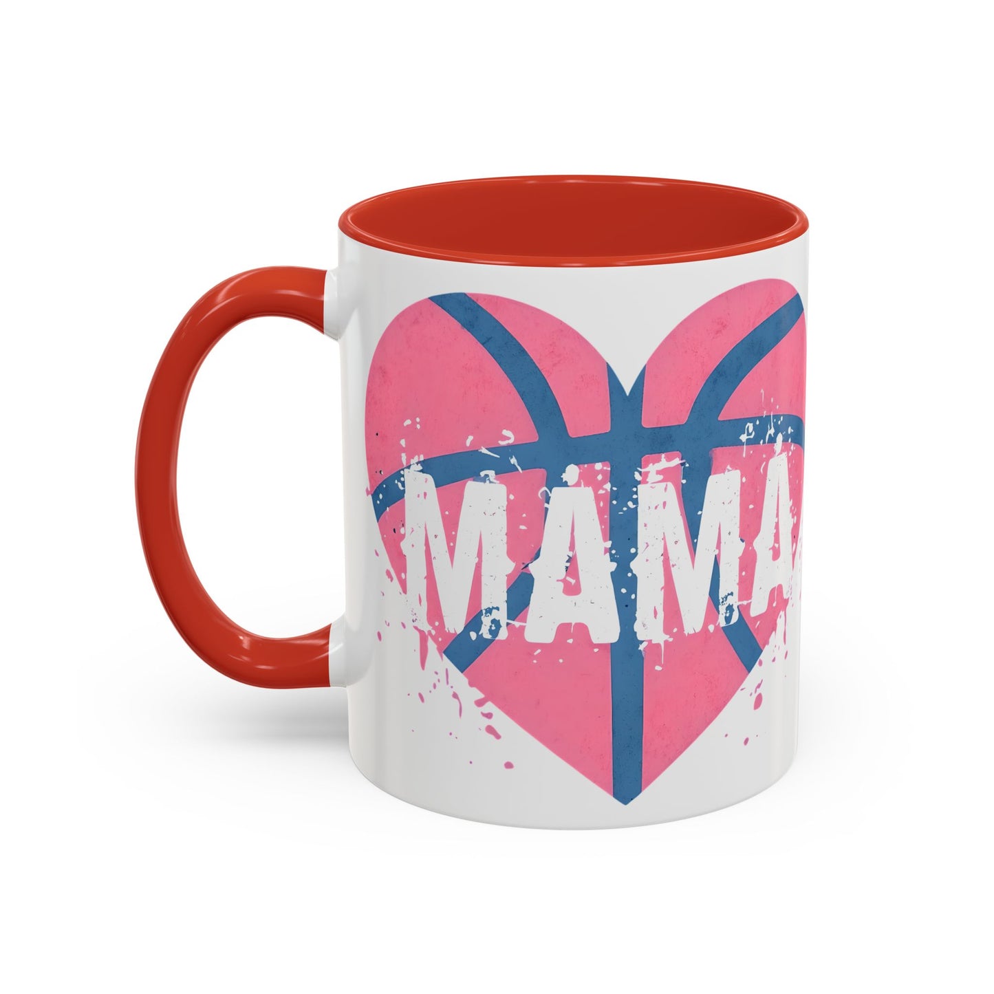 Mama Basketball Heart Accent Coffee Mug - Perfect Gift for Sports Moms