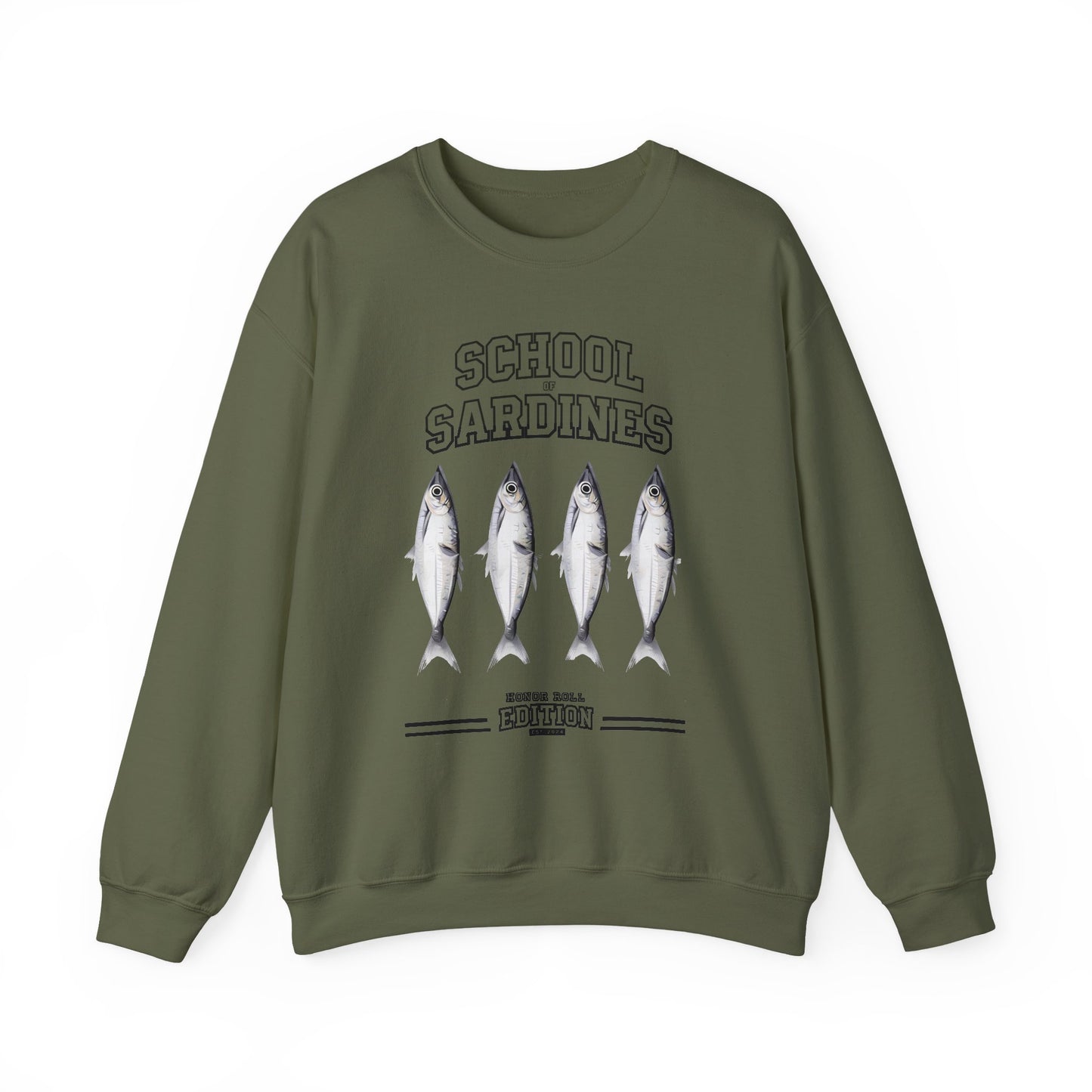 school of sardines Sweatshirt, honor roll edition, Est 2024, unisex crewneck, fish school design, animal lover gift