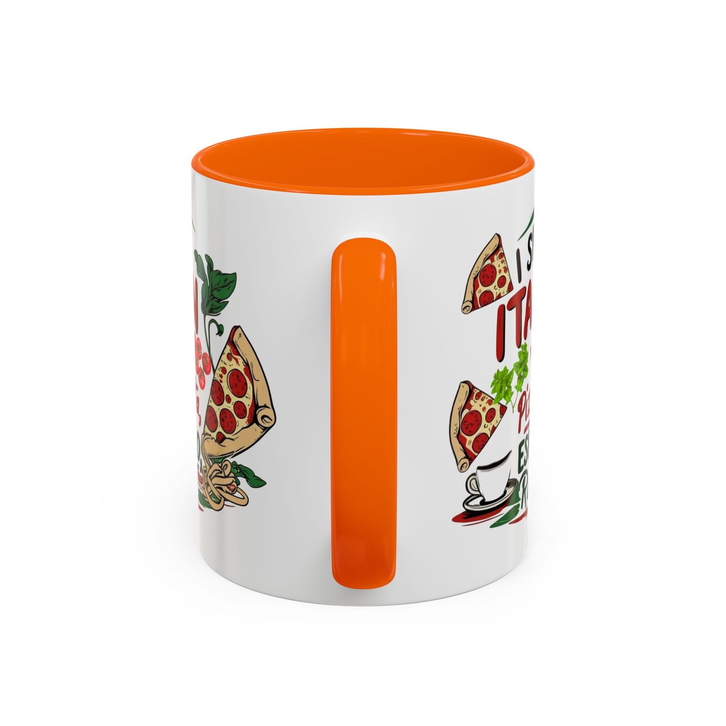 Coffee Mug, Italian Food Lover Gift, Funny Coffee Cup, Kitchen Decor, Espresso Repeat Design, 11oz 15oz Tea Cup, Pizza Pasta Mug, Tomato
