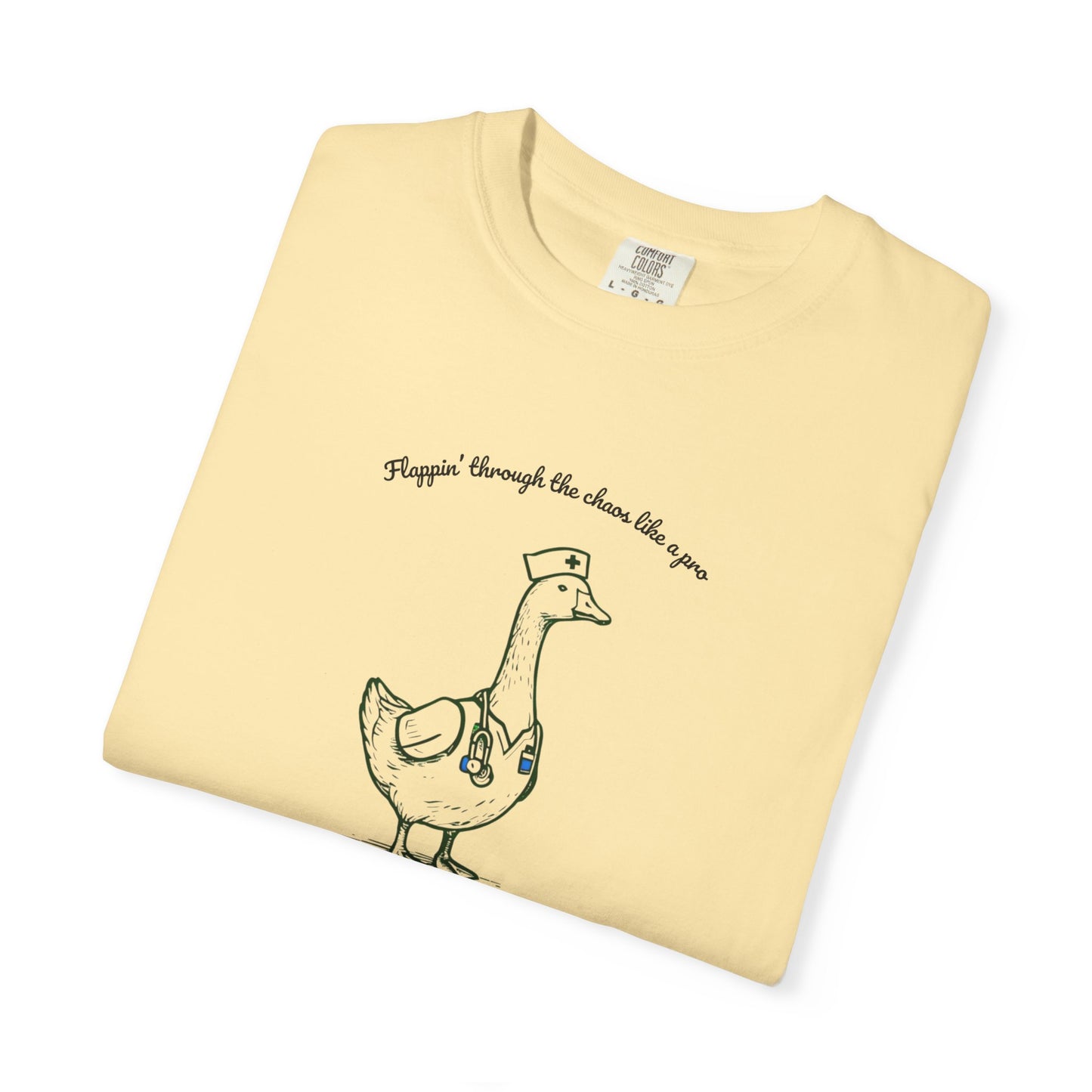Flappin' Like A Pro Nurse Goose Unisex T-shirt, Phrase Chaos Image Tee, Funny Graphic Shirt