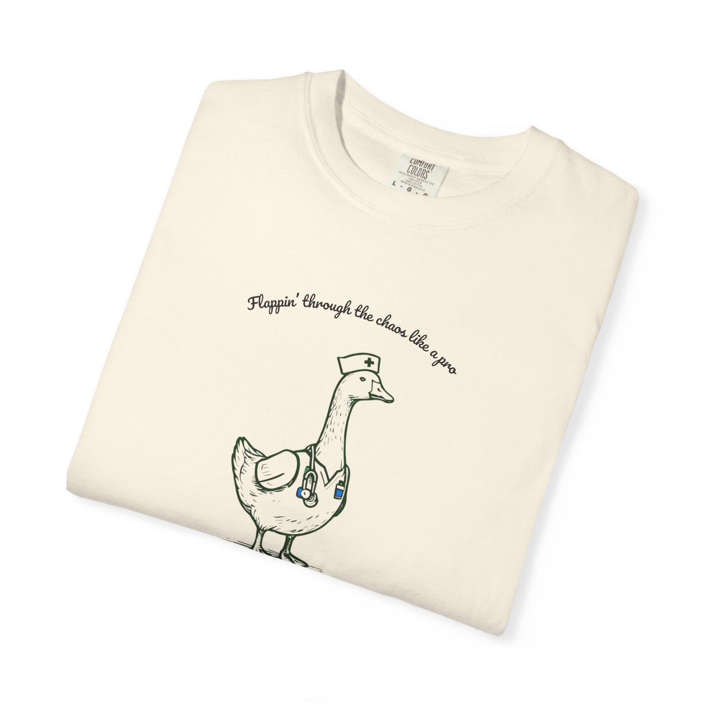 Flappin' Like A Pro Nurse Goose Unisex T-shirt, Phrase Chaos Image Tee, Funny Graphic Shirt