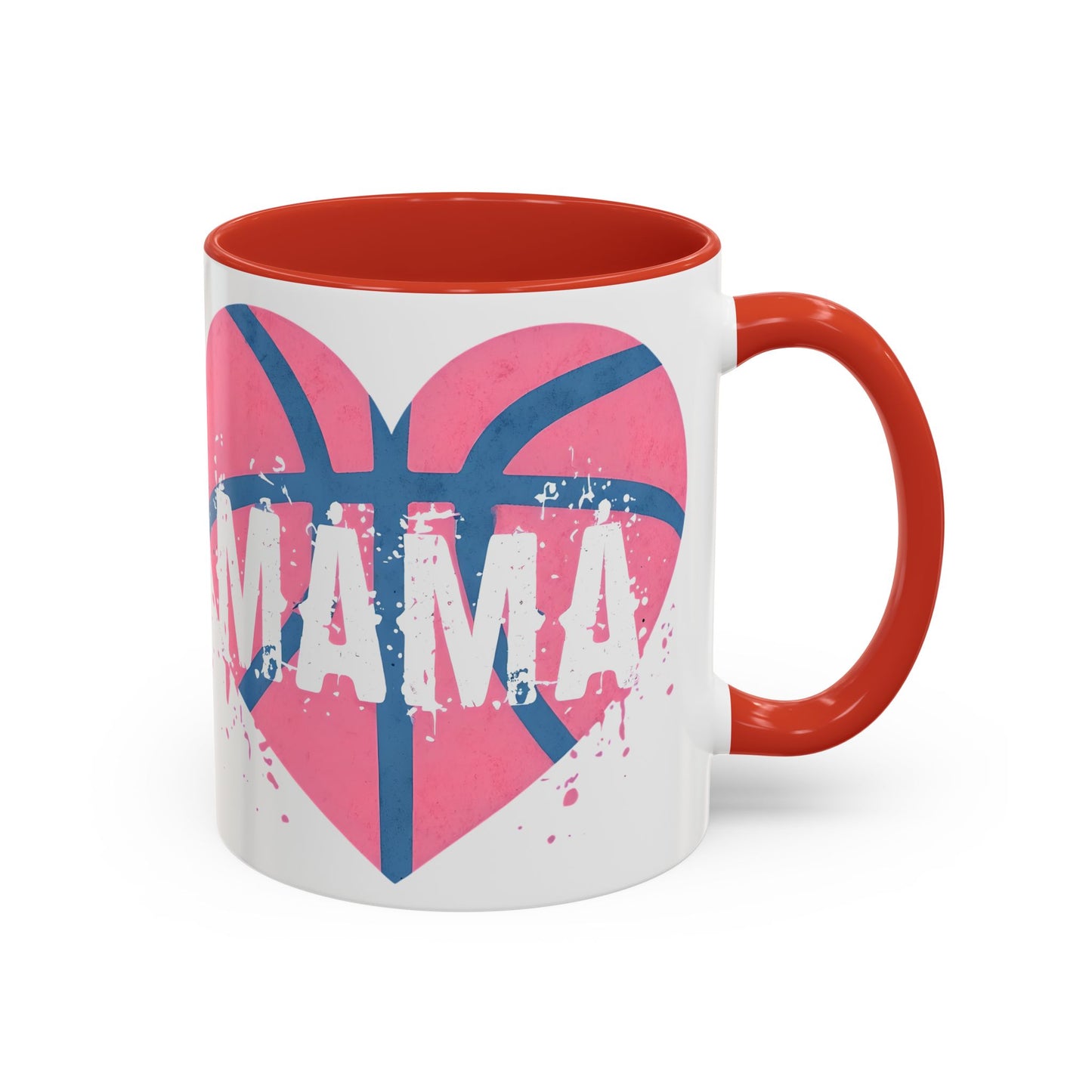 Mama Basketball Heart Accent Coffee Mug - Perfect Gift for Sports Moms