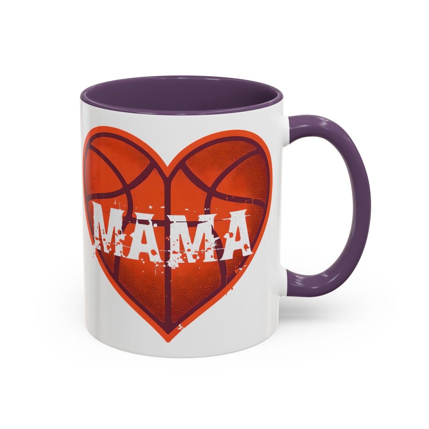 Basketball Mama Coffee Mug | Gift for Sports Moms, Basketball Lovers, Mother's Day, Personalized Mug, Heart Design