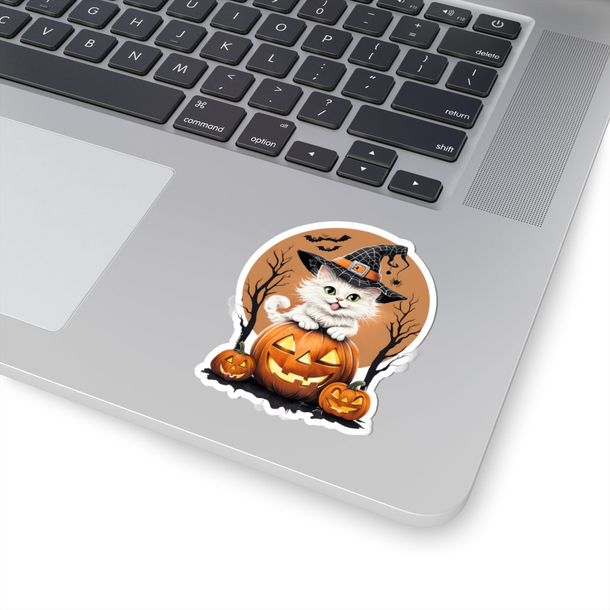 Halloween Cat Stickers, Spooky Witch Hat Pumpkin Decals, Cute Halloween Decorations, Trick or Treat Accessories, Cat Lover Gifts,