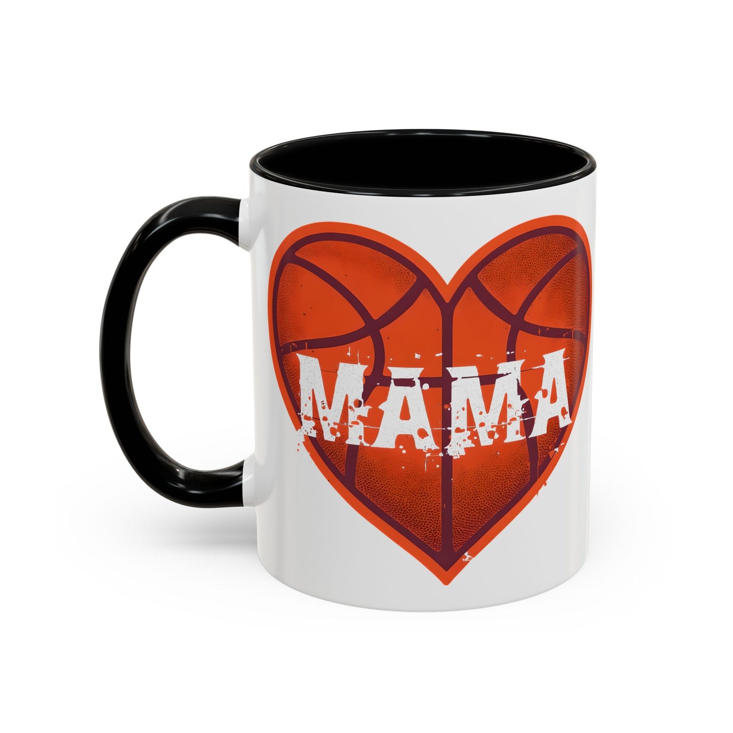 Basketball Mama Coffee Mug | Gift for Sports Moms, Basketball Lovers, Mother's Day, Personalized Mug, Heart Design