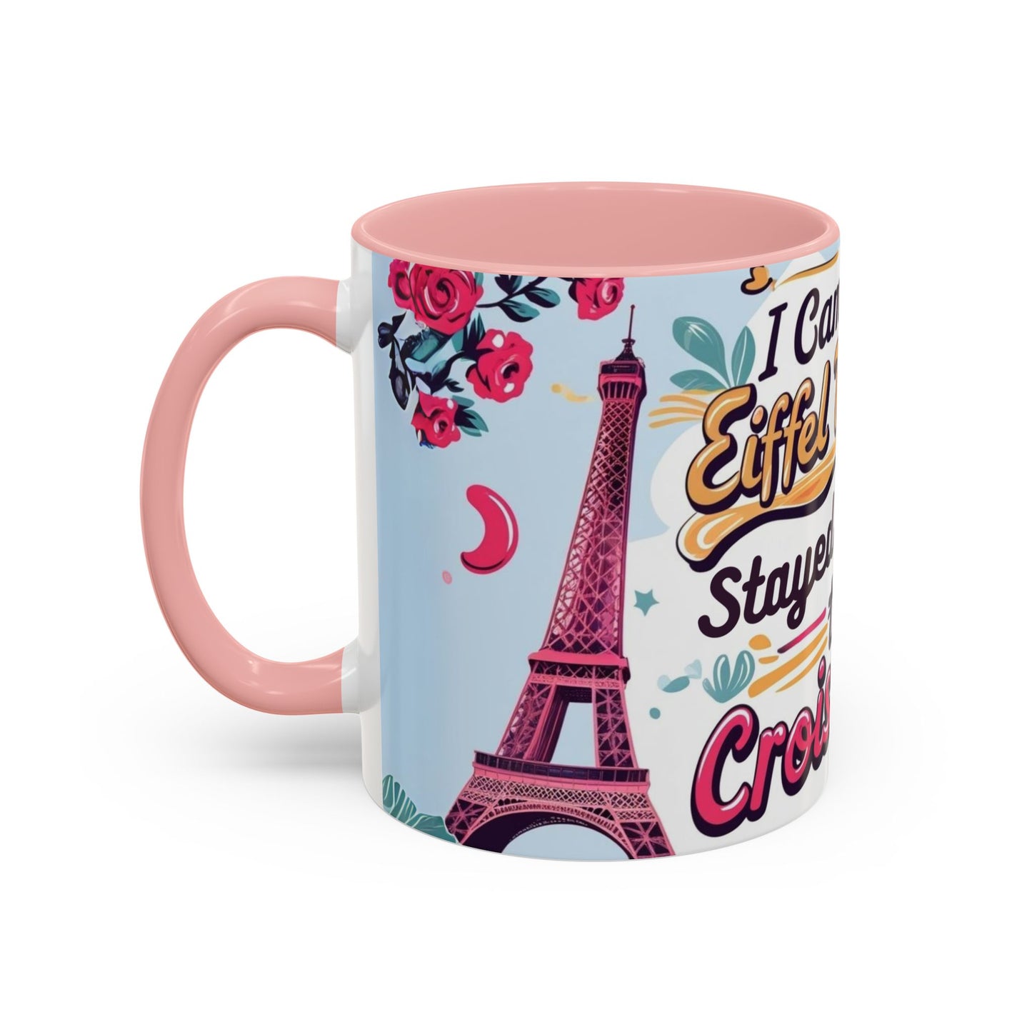 Coffee Mug, Parisian Inspired Quote, Eiffel Tower and Croissants Phrase, French Lover Gift, Travel Souvenir, Paris Vacation Memories Mug,