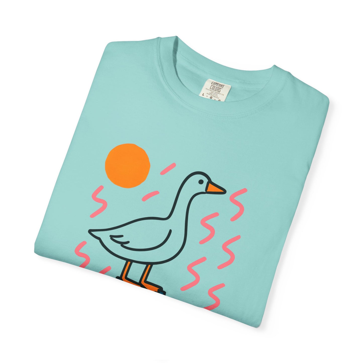 Fun Colors Loose Goose Unisex Garment-Dyed T-shirt, Funny Animal Tee, Casual Top, Vibrant Geese Shirt, Colorful Bird Apparel