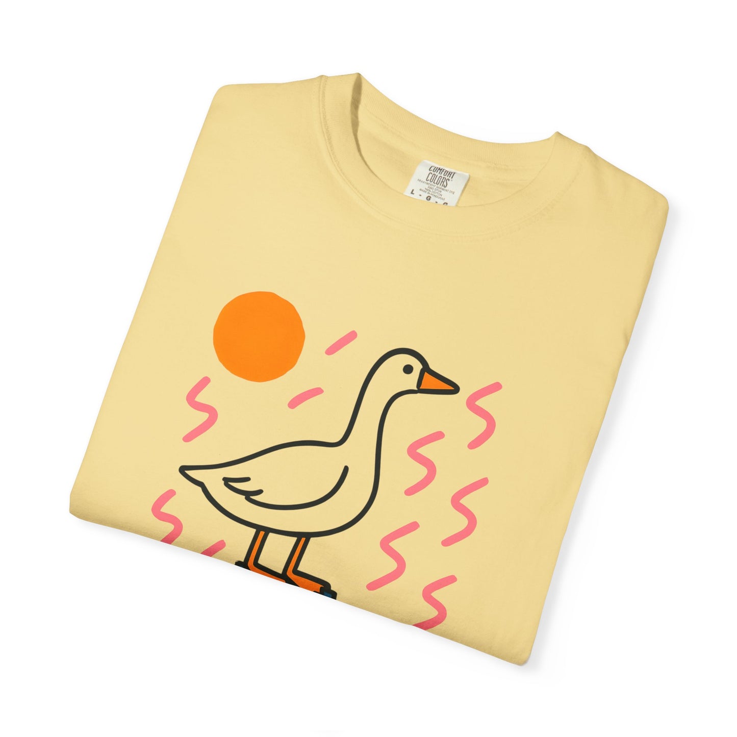 Fun Colors Loose Goose Unisex Garment-Dyed T-shirt, Funny Animal Tee, Casual Top, Vibrant Geese Shirt, Colorful Bird Apparel