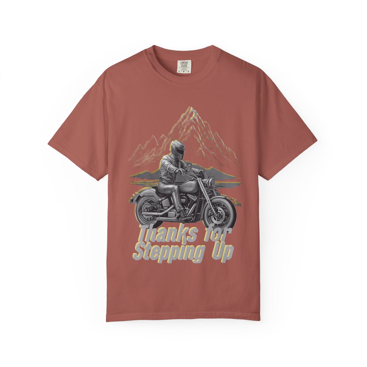 Stepfather Motorcycle T-Shirt, Thanks for Stepping Up, Dad by Heart, Unisex Tee, Father's Day Gift, Stepdad Biker Shirt