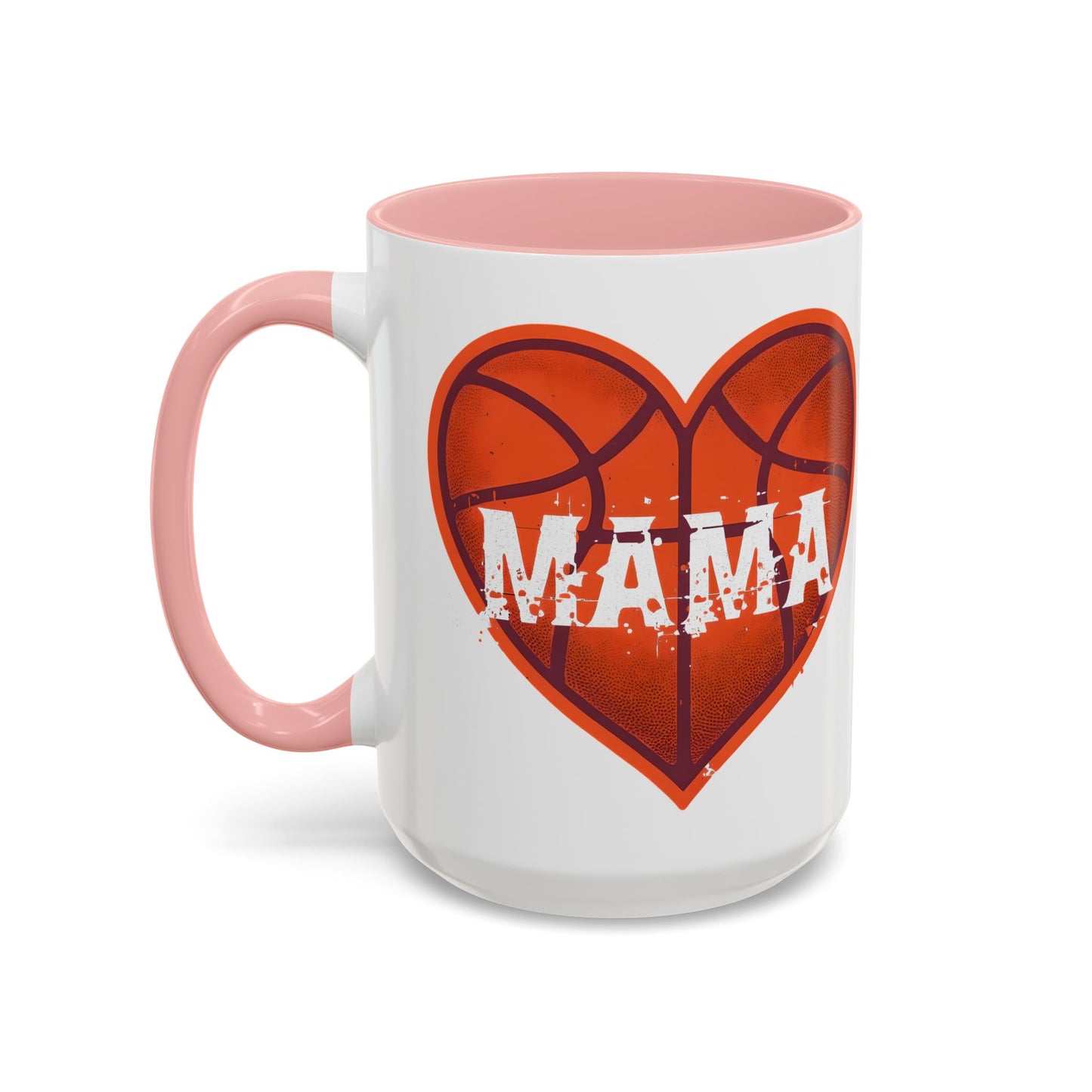 Basketball Mama Coffee Mug | Gift for Sports Moms, Basketball Lovers, Mother's Day, Personalized Mug, Heart Design