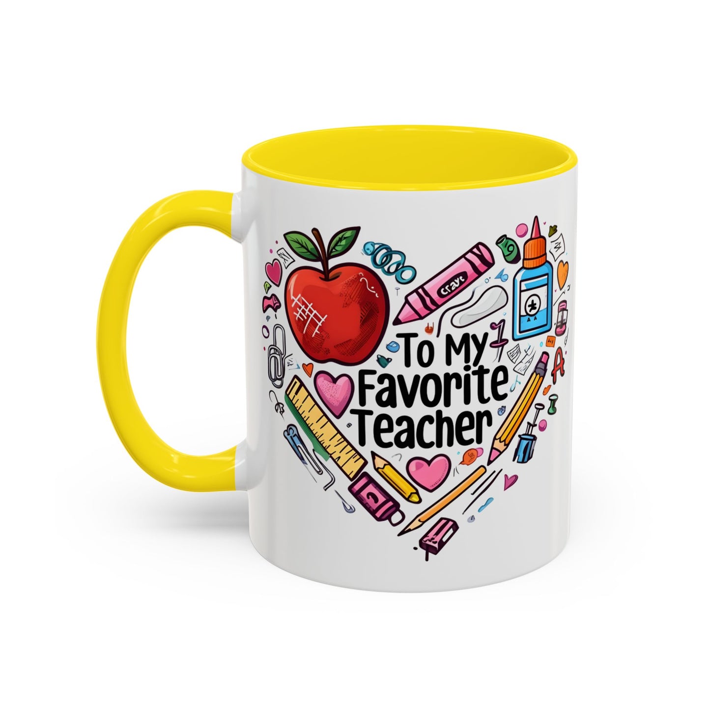 Favorite Teacher Heart Coffee Mug gift for teachers 11 15oz Accent Drinkware teacher Mug