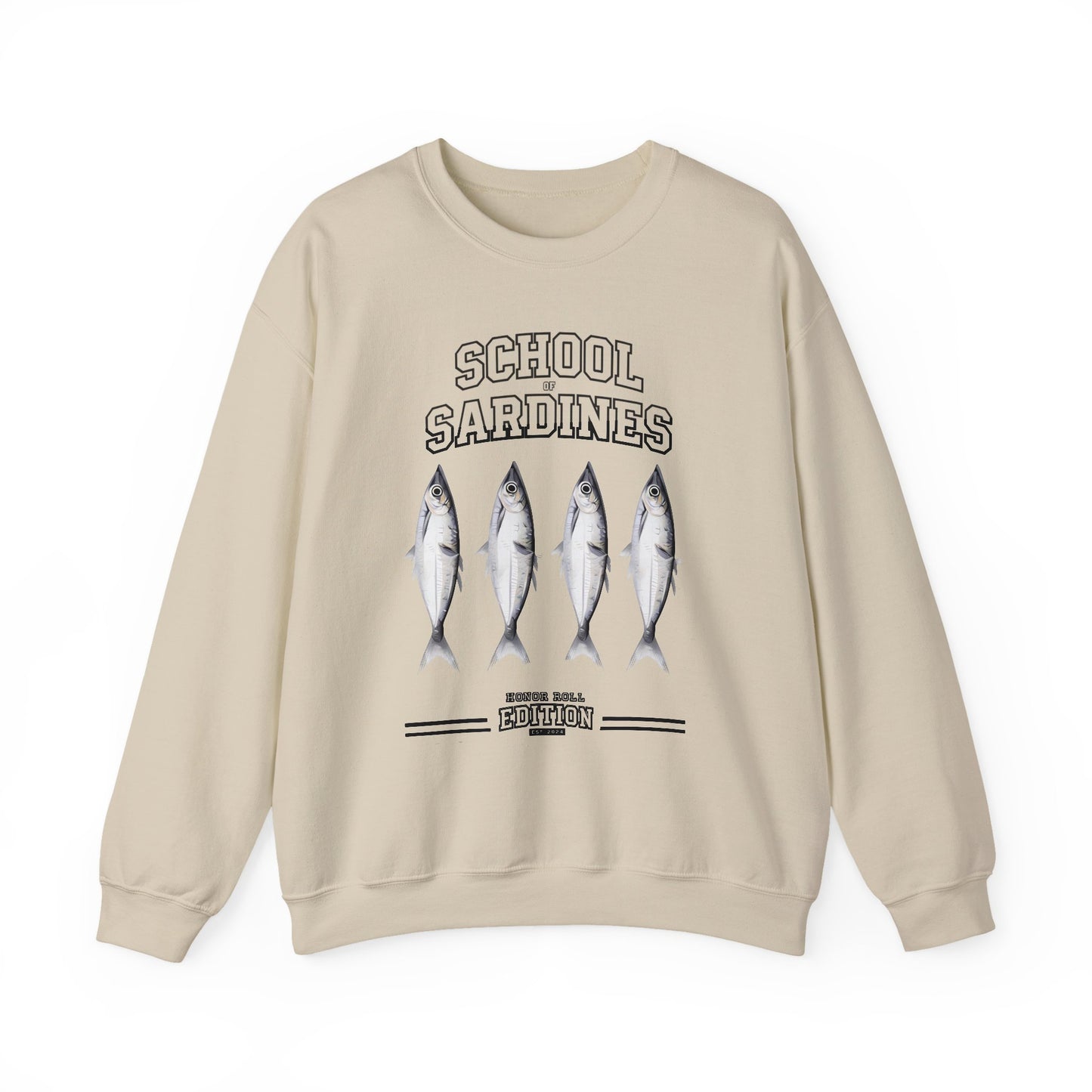 school of sardines Sweatshirt, honor roll edition, Est 2024, unisex crewneck, fish school design, animal lover gift