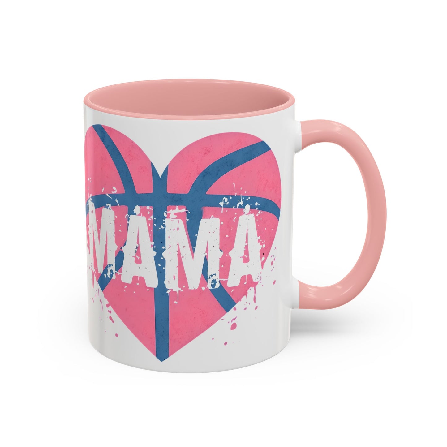 Mama Basketball Heart Accent Coffee Mug - Perfect Gift for Sports Moms